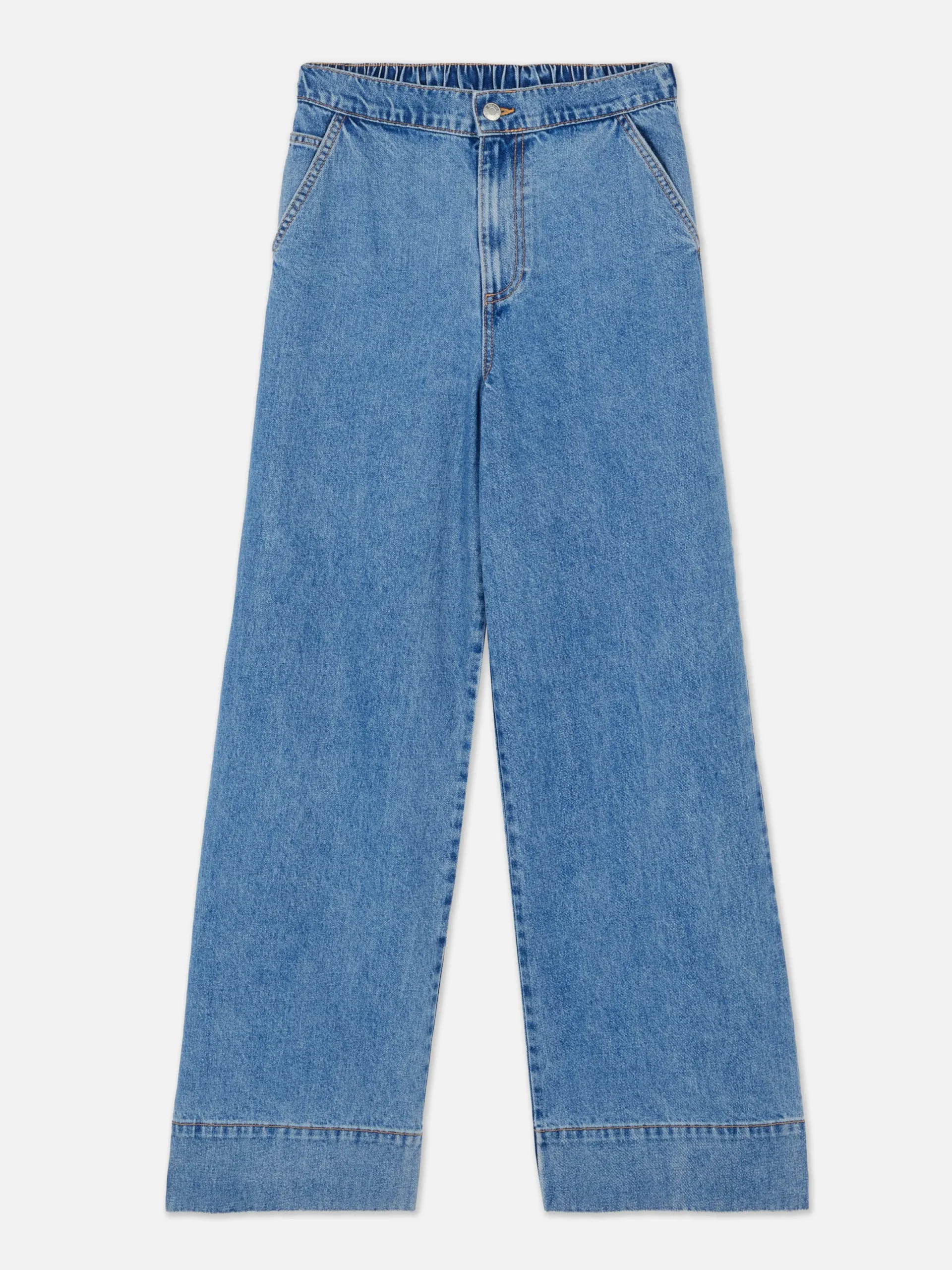 Denim|Jean|Primark Jean Large élastiqué Bleu moyen