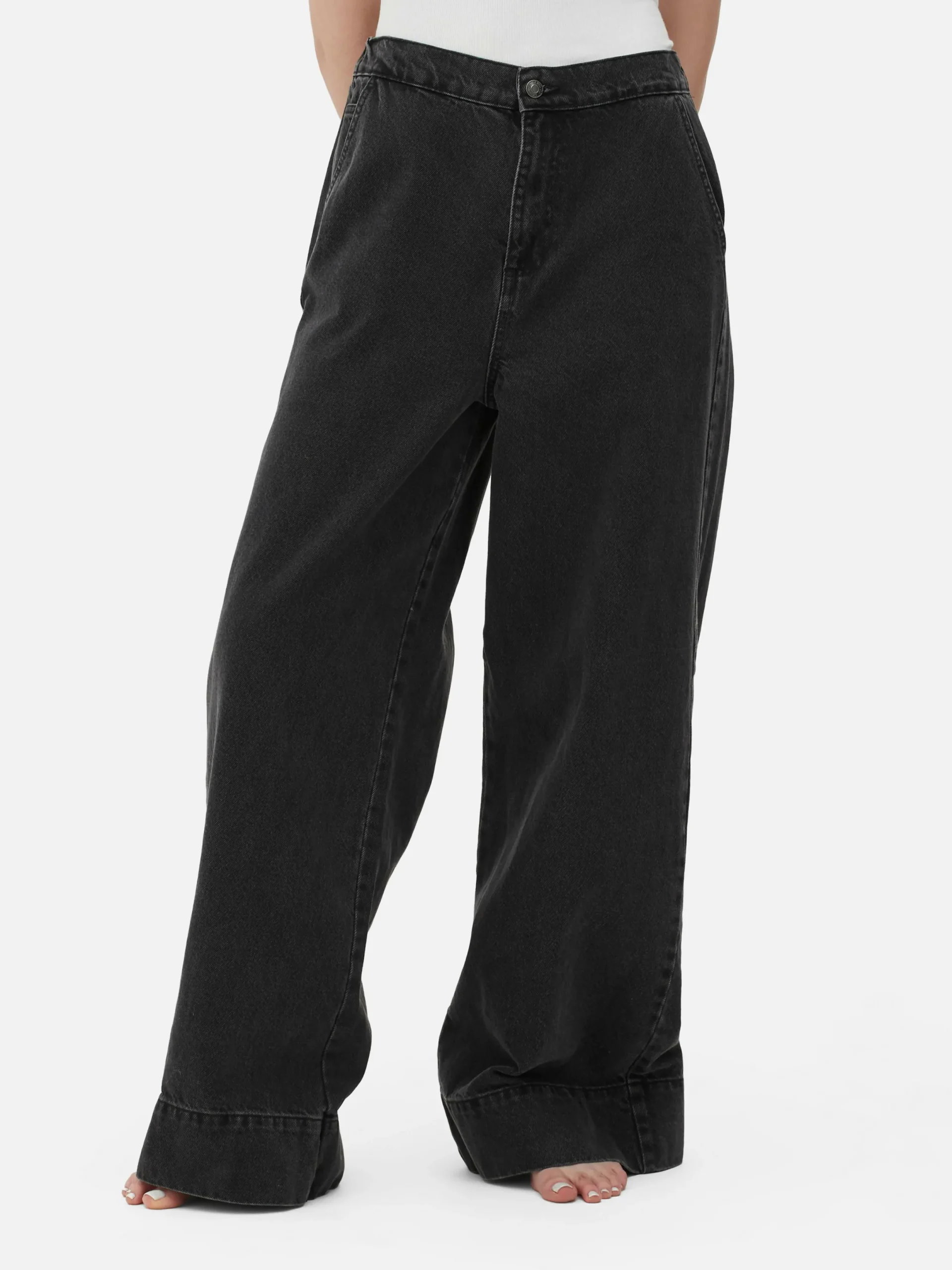 Denim|Jean|Primark Jean Large élastiqué Noir discret