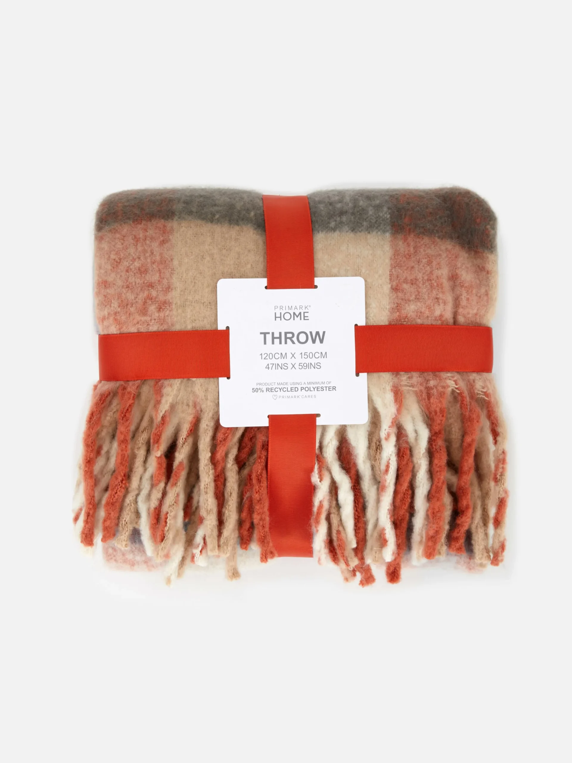 Couvertures Et Jetés De Lit|Primark Jeté De Lit à Carreaux En Tissu Brossé Orange