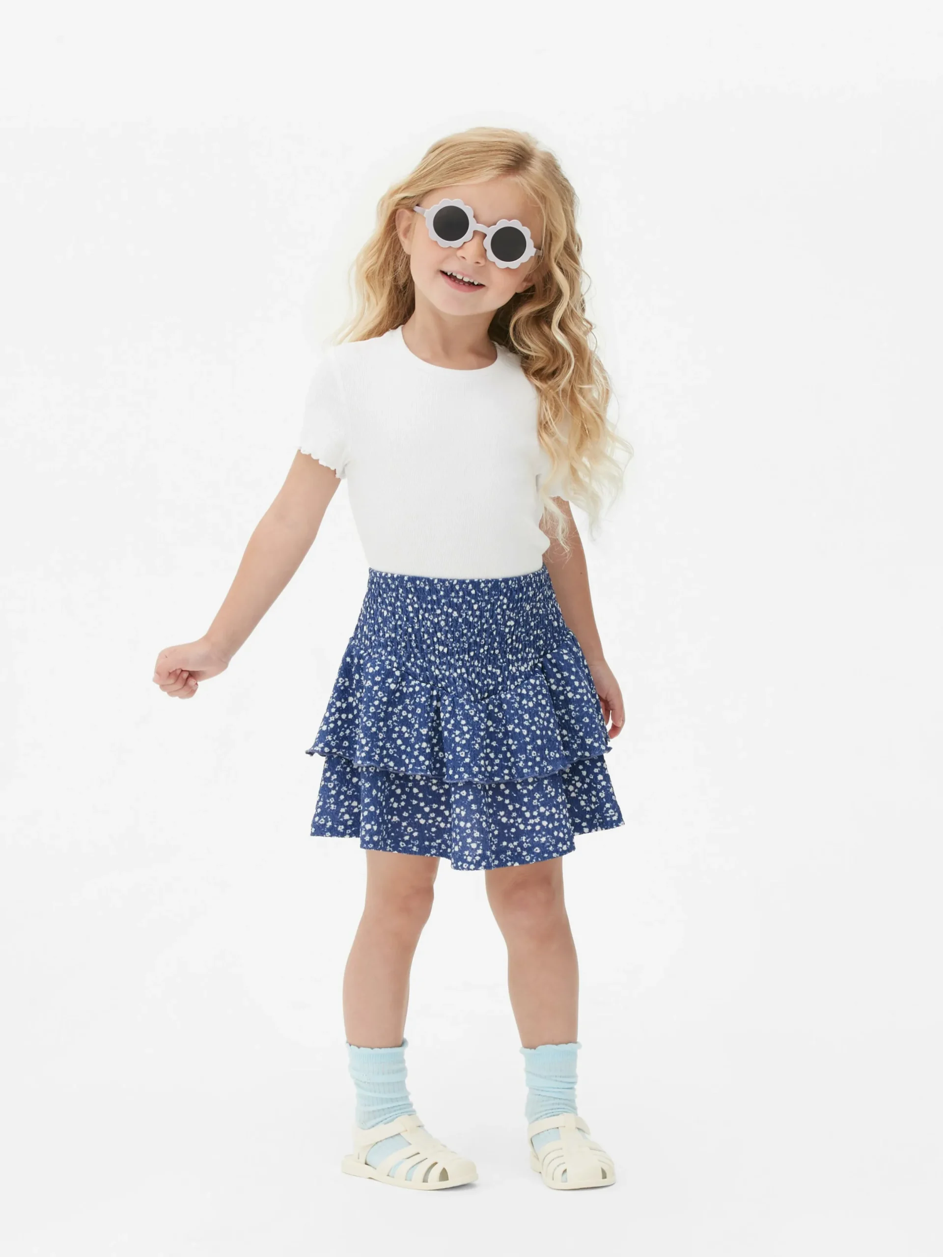 Jupes|Primark Jupe Florale à Superpositions Bleu