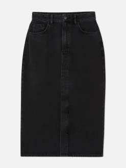 Jupes|Denim|Primark Jupe Mi-longue En Jean Noir discret