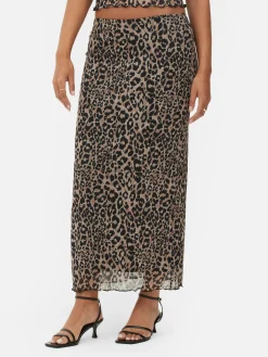 Jupes|Primark Jupe Mi-longue En Maille Léopard à Superposition Multicolore
