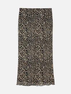 Jupes|Primark Jupe Mi-longue En Maille Léopard à Superposition Multicolore