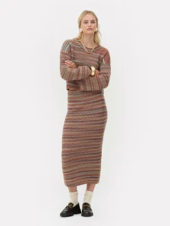 Jupes|Primark Jupe Mi-longue En Tricot Rayé Rita Ora à Coordonner Multicolore