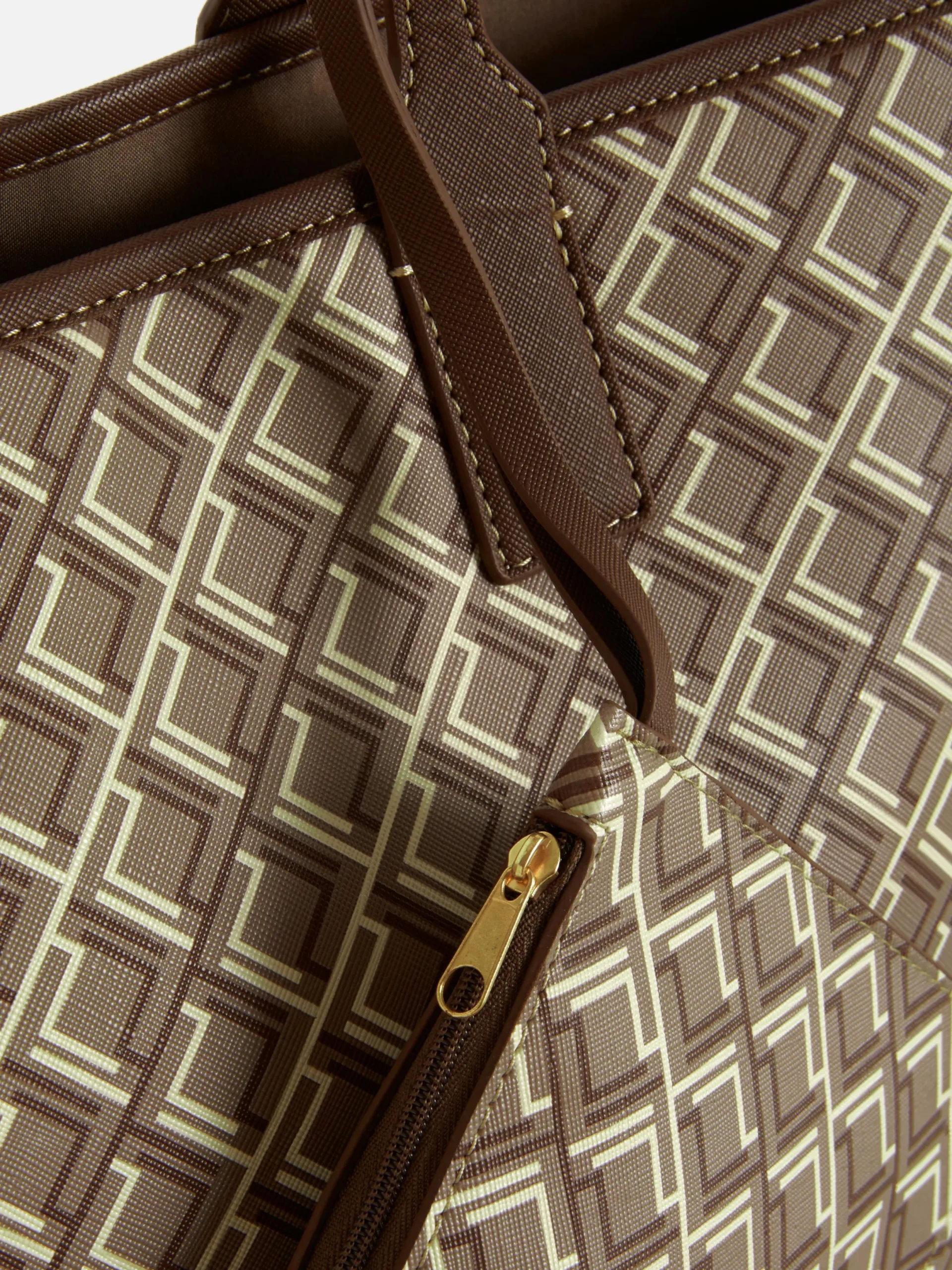 Sacs Et Porte-Monnaie|Primark Large Cabas à Monogramme Chocolat