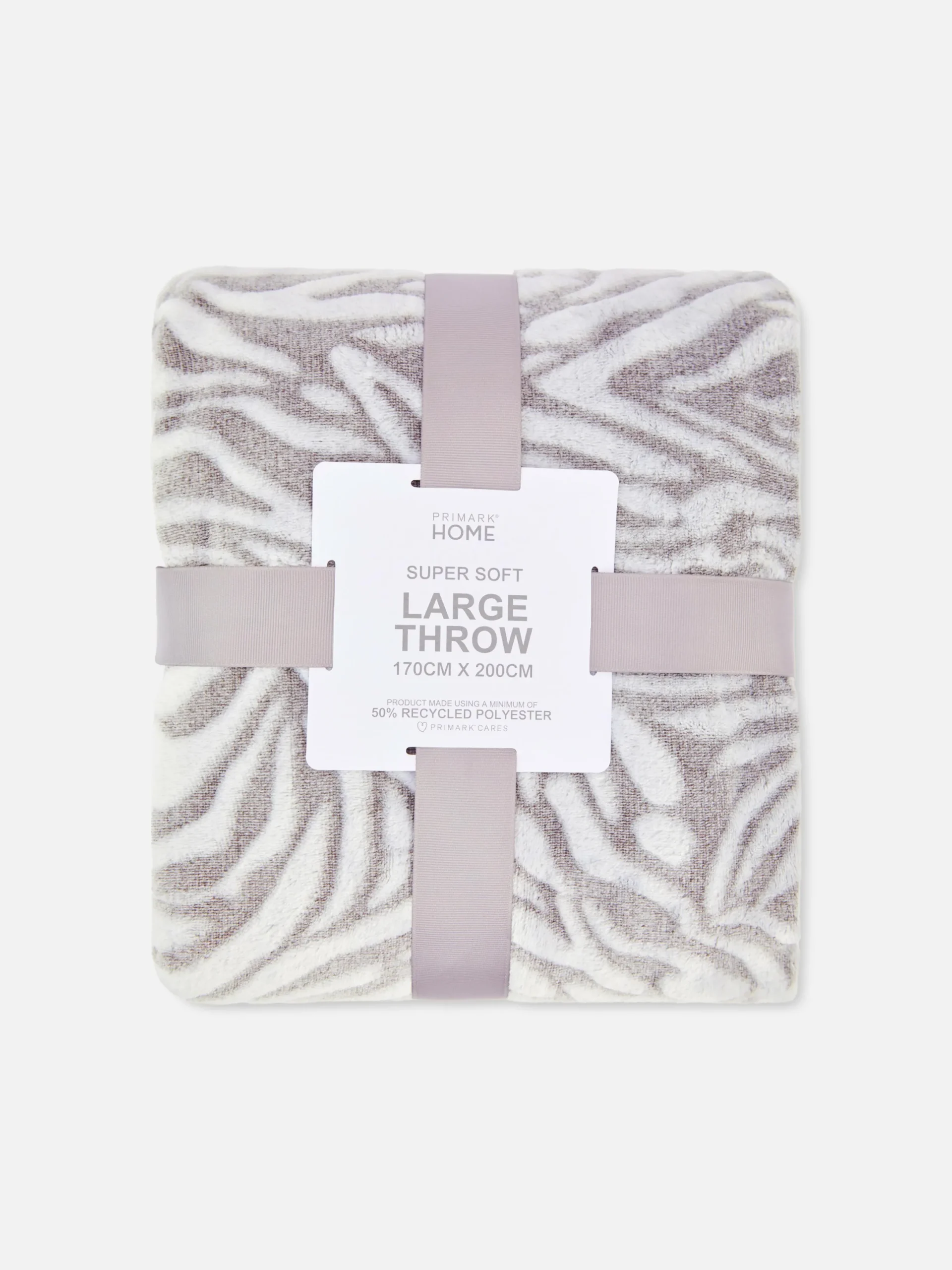 Couvertures Et Jetés De Lit|Primark Large Couverture à Imprimé Zèbre Gris