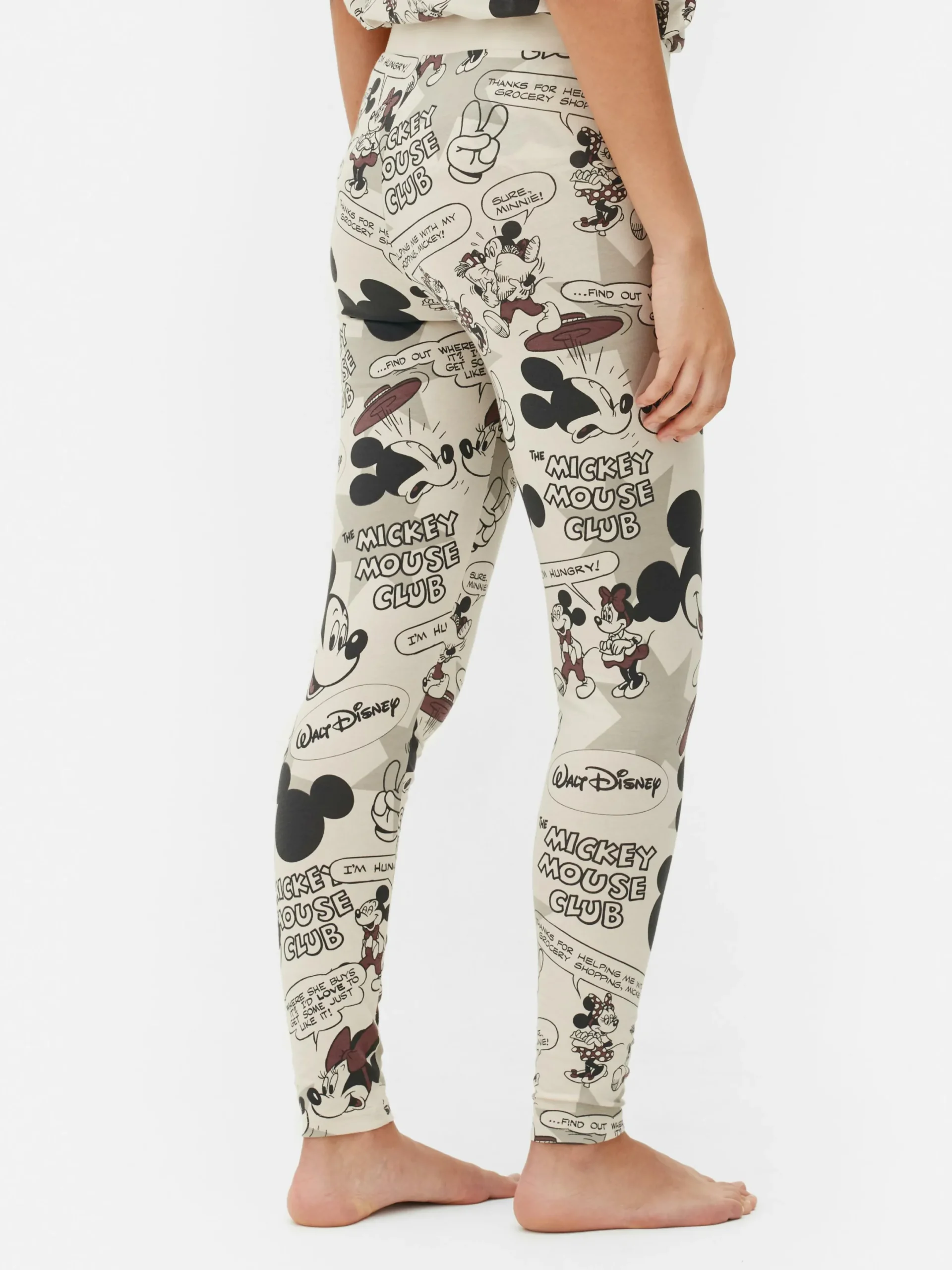 Bas De Pyjama|Primark Legging De Pyjama à Motif Rétro Disney Mickey Mouse Taupe