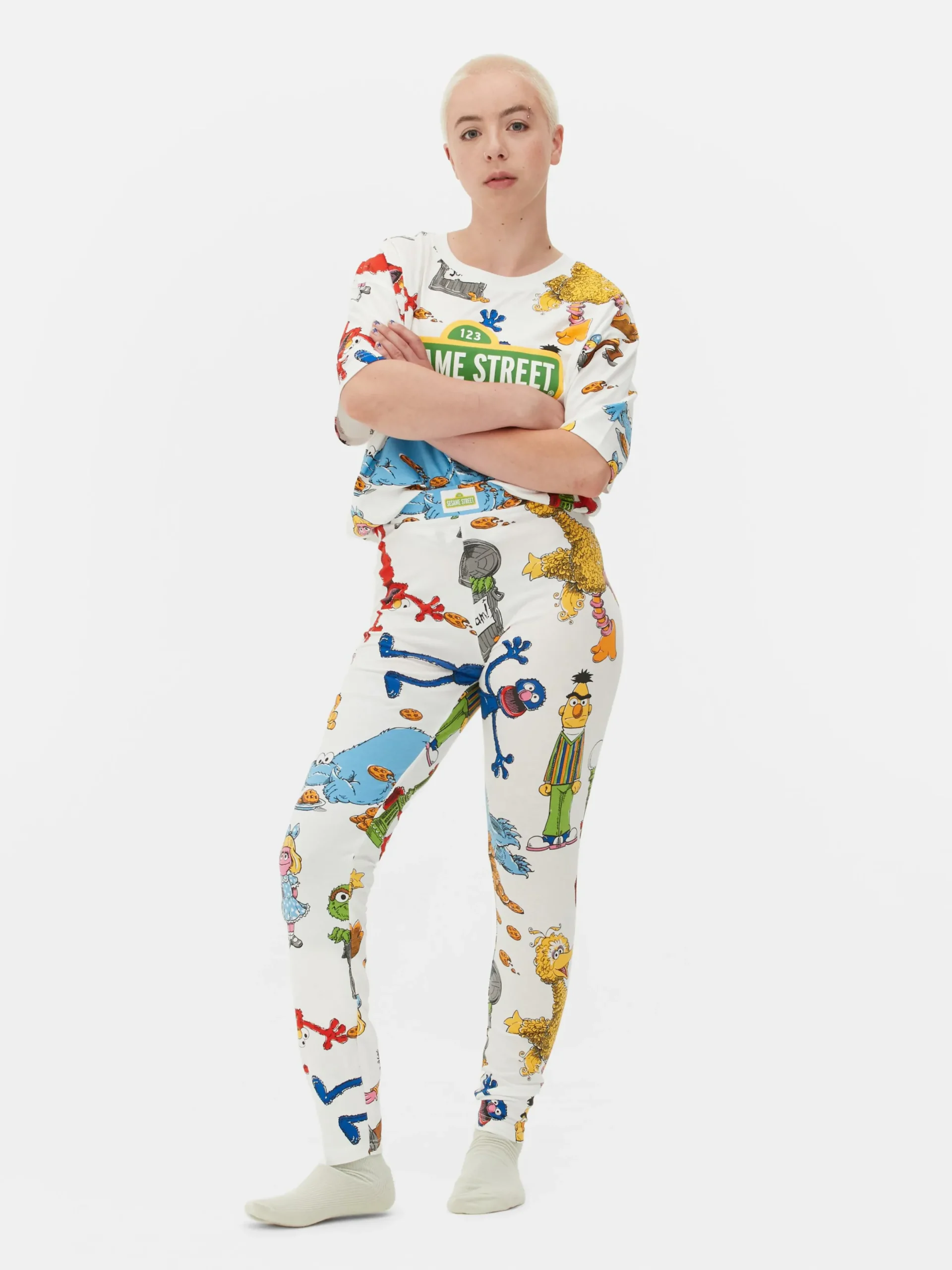 Bas De Pyjama|Primark Legging De Pyjama 1, Rue Sésame Blanc