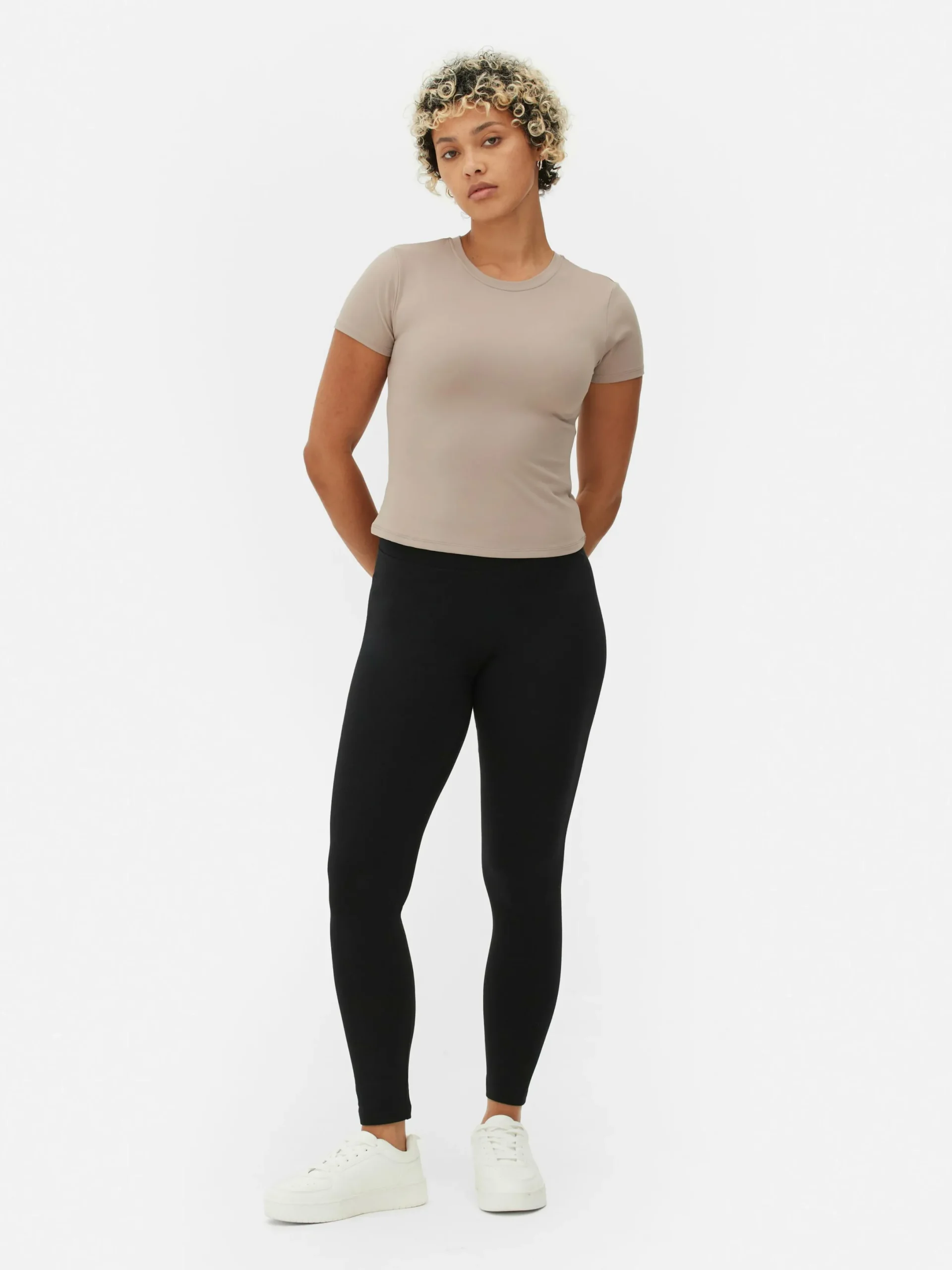 Pantalons Et Leggings|Primark Legging Taille Haute En Jersey Noir
