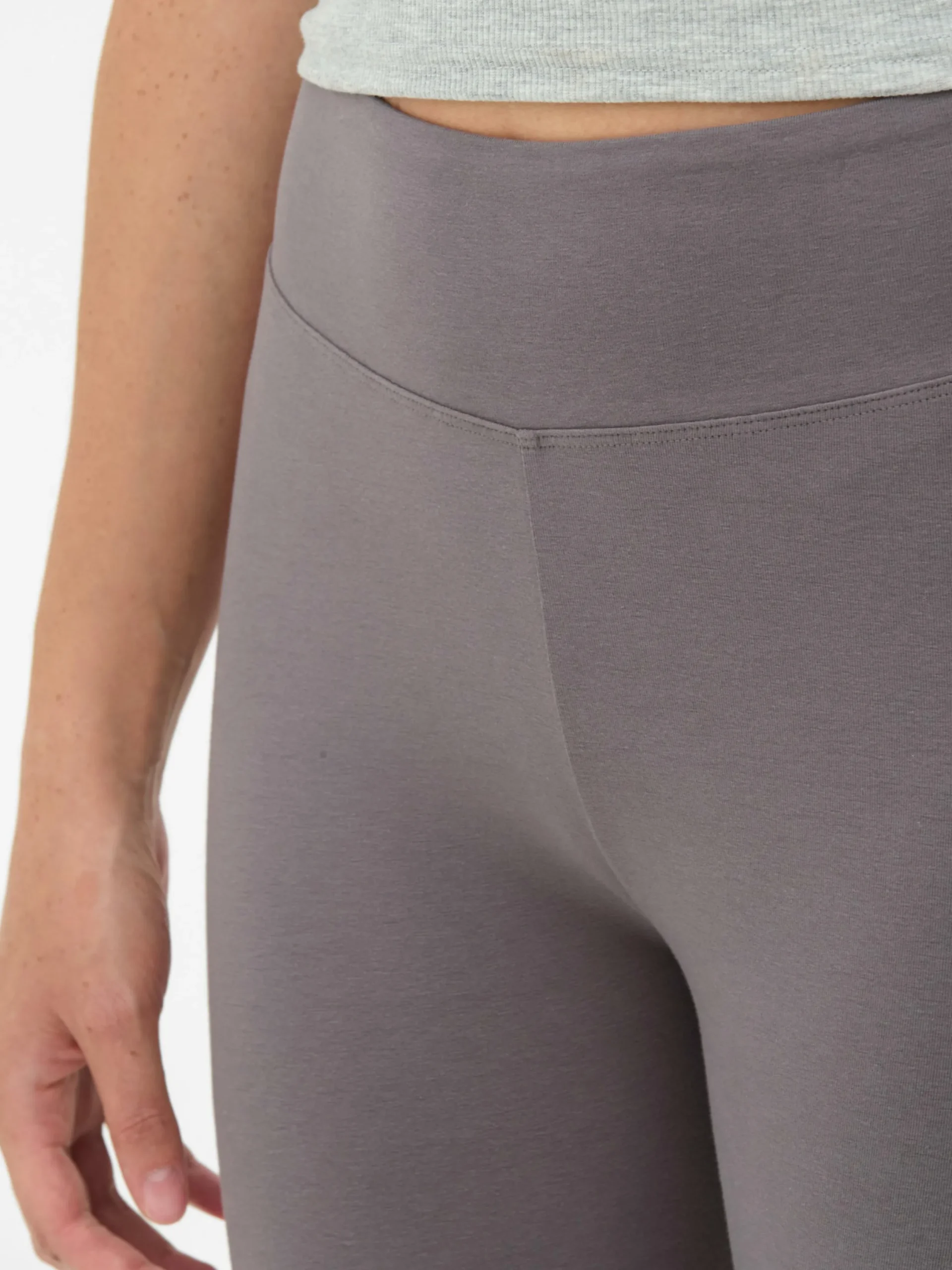 Pantalons Et Leggings|Primark Legging Taille Haute En Jersey Anthracite