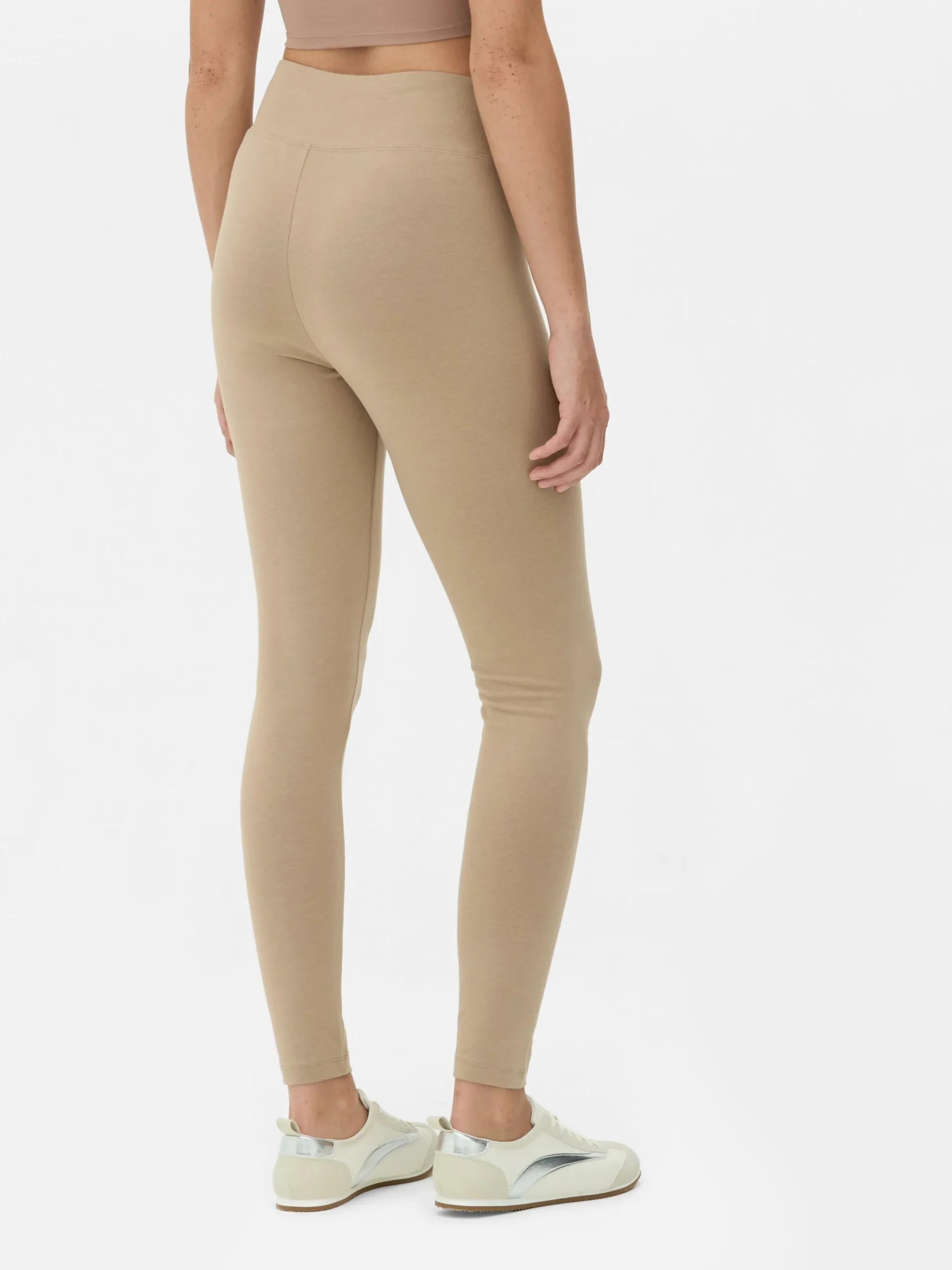 Pantalons Et Leggings|Primark Legging Taille Haute En Jersey Grège