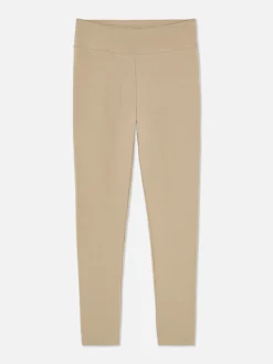 Pantalons Et Leggings|Primark Legging Taille Haute En Jersey Grège
