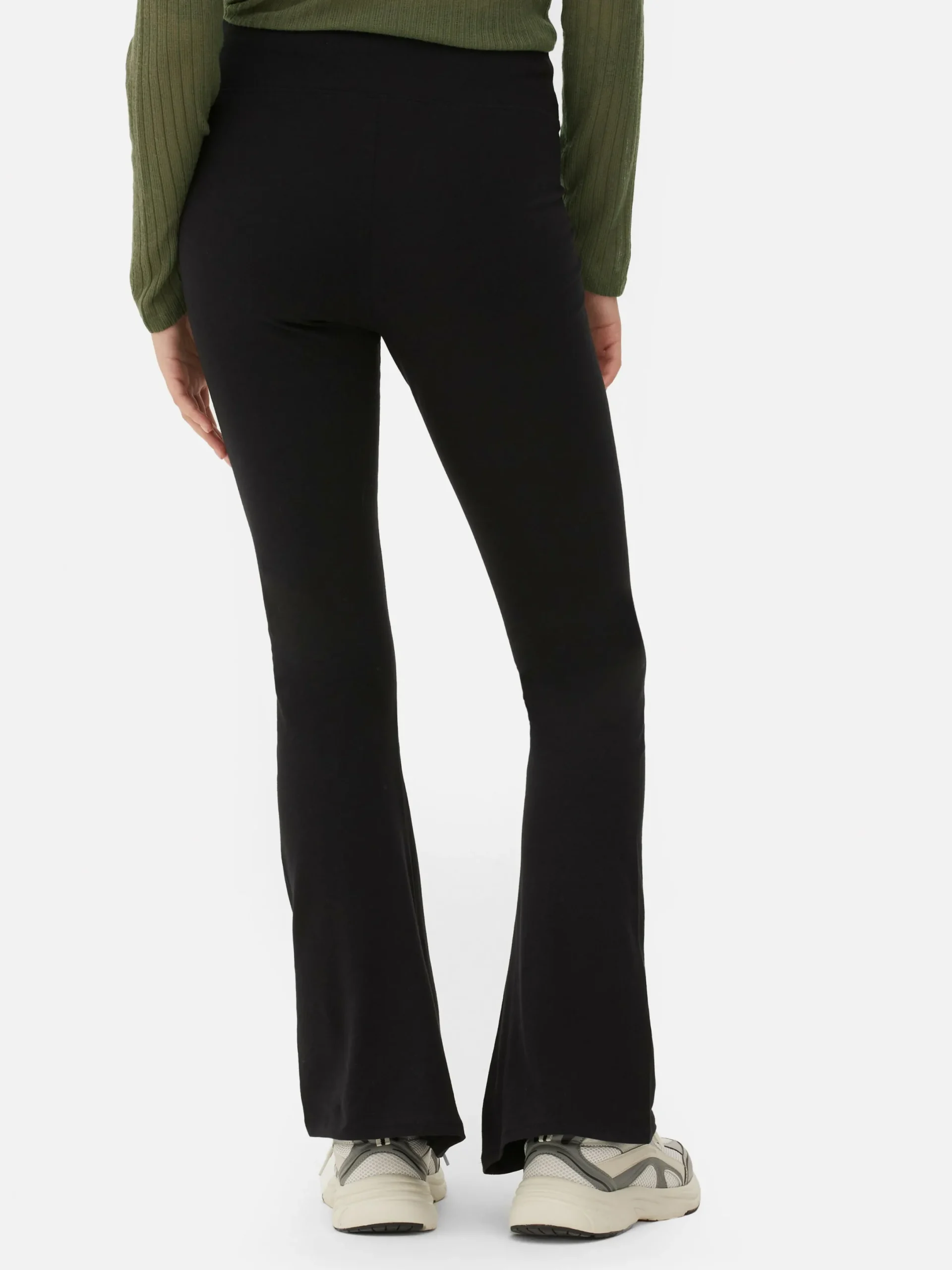 Pantalons Et Leggings|Primark Legging Taille Haute évasé En Jersey Noir