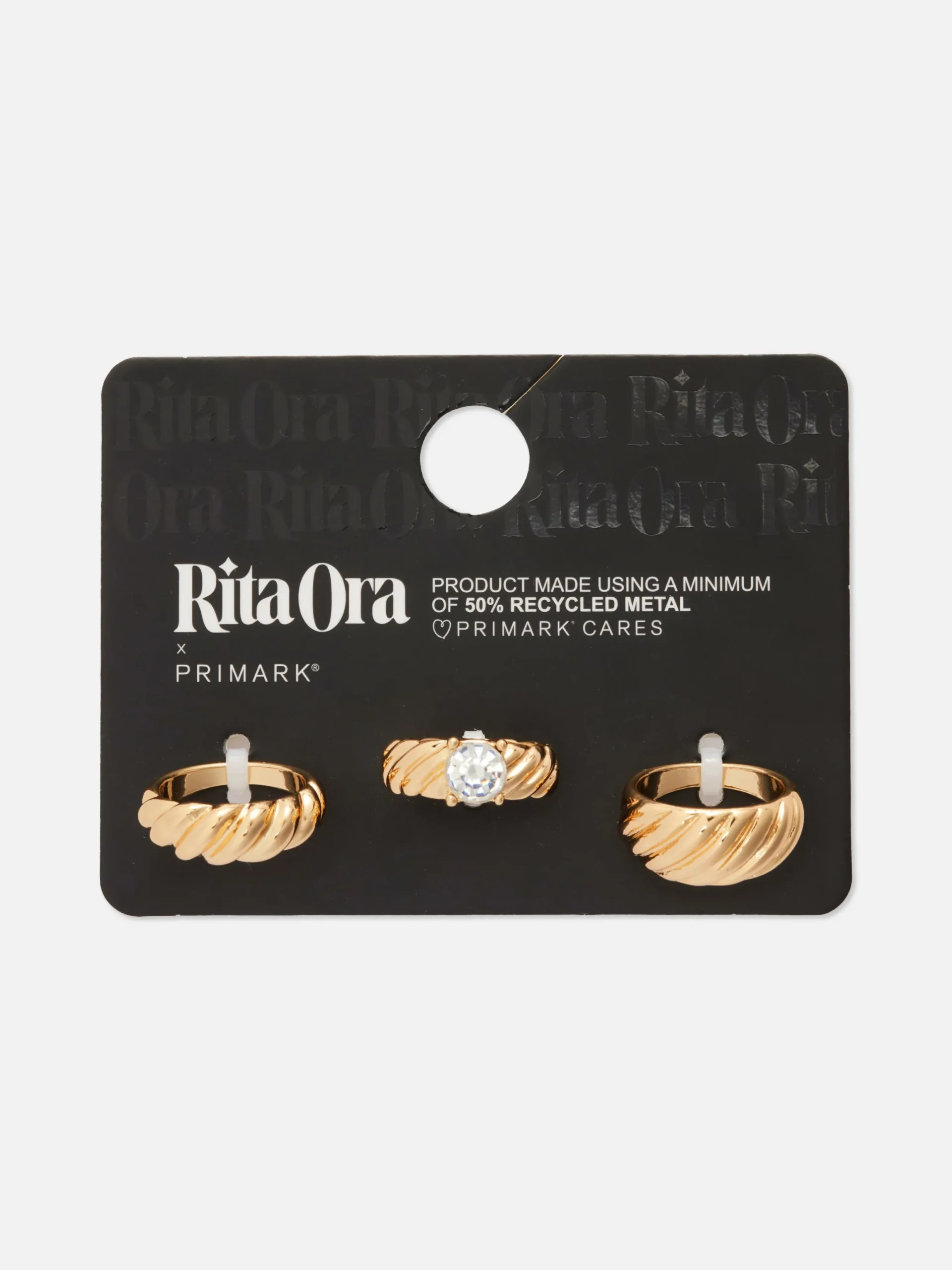 Bijoux|Primark Lot De 3 Bagues Striées à Superposer Rita Ora Jaune
