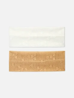 Accessoires Cheveux|Primark Lot De 2 Bandeaux Stretch Larges Blanc