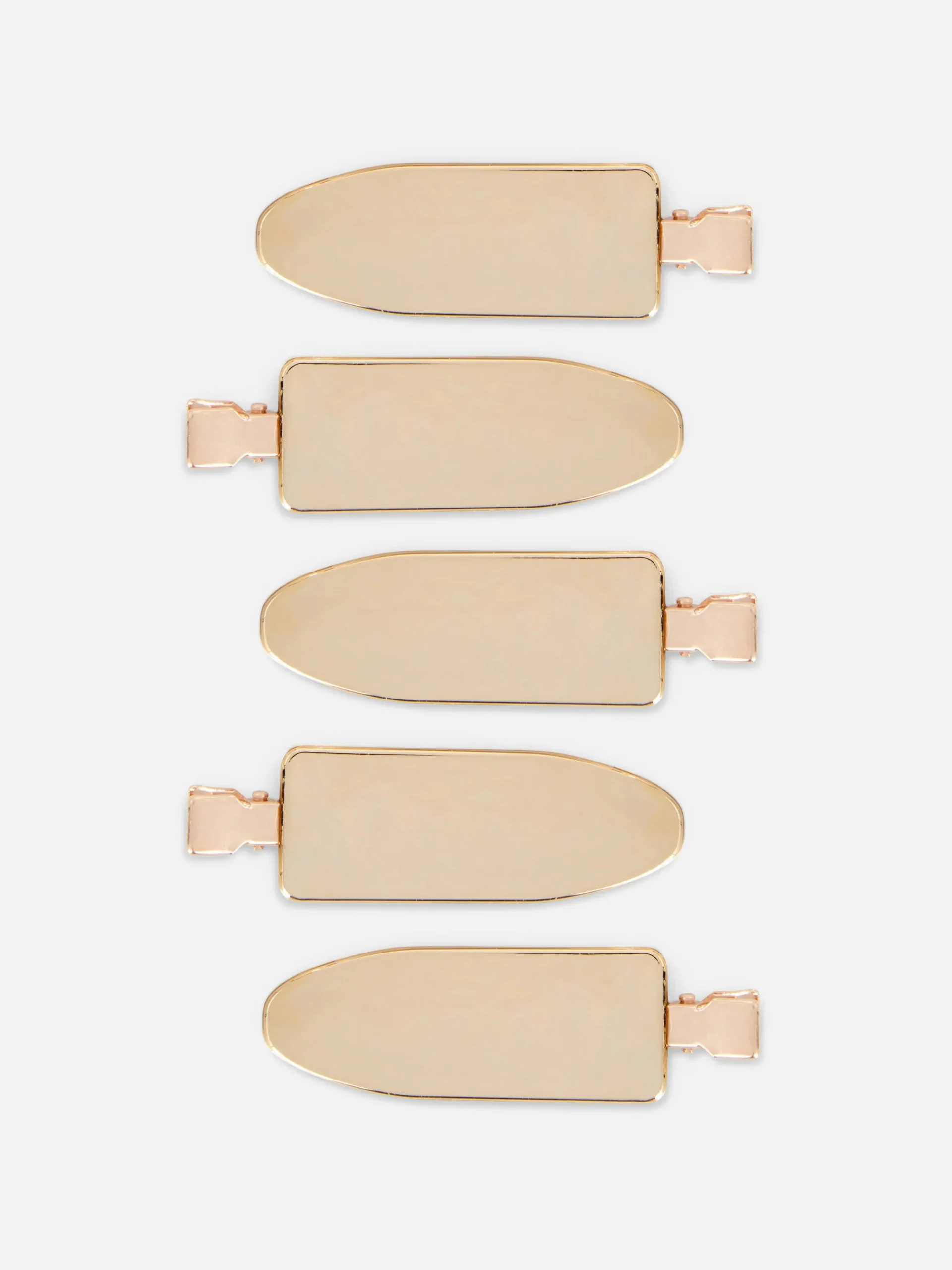 Accessoires Cheveux|Primark Lot De 5 Barrettes Extra-larges Sans Dents Doré