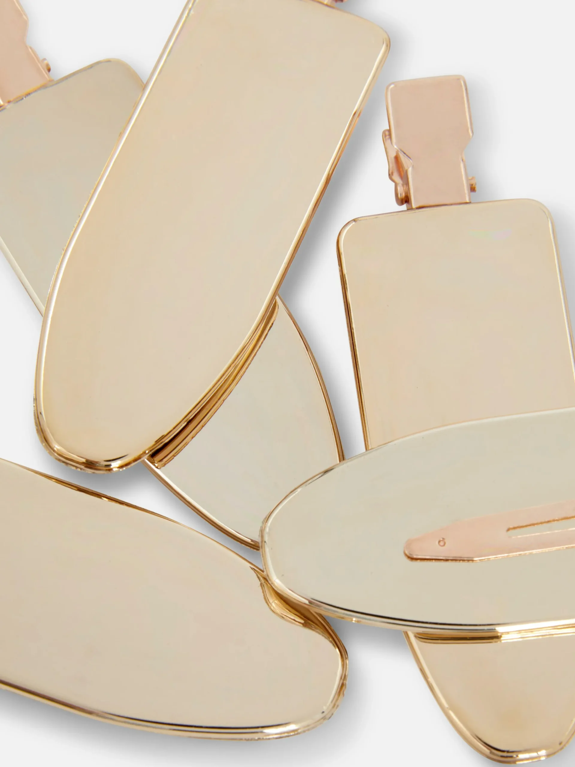 Accessoires Cheveux|Primark Lot De 5 Barrettes Extra-larges Sans Dents Doré