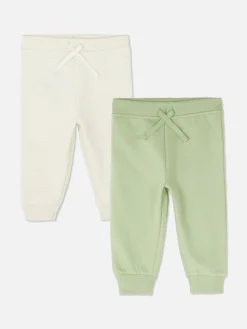 Pantalons Et Leggings|Primark Lot De 2 Bas De Jogging à Revers Avec Cordon De Serrage Écru