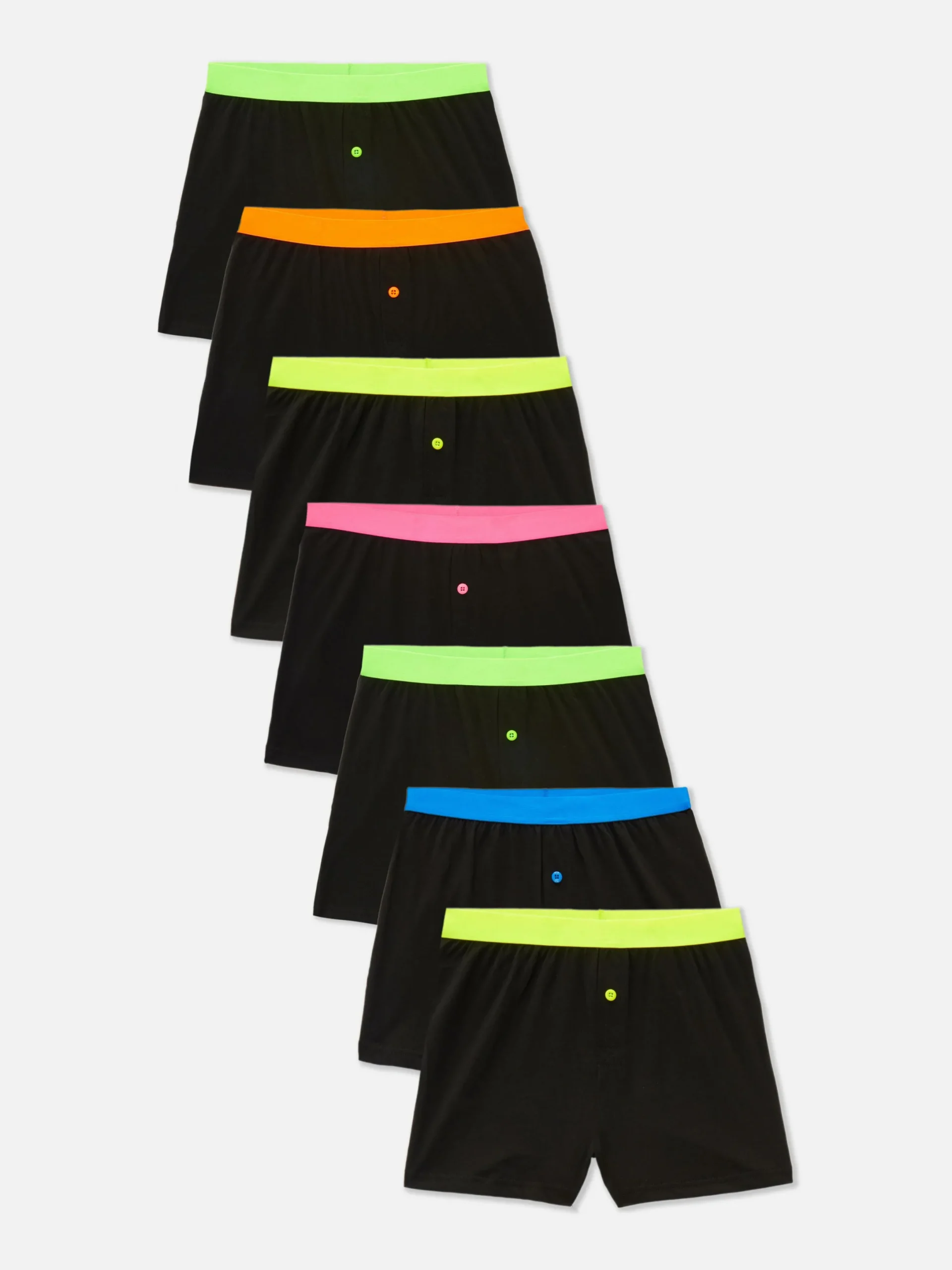 Sous-Vêtement|Primark Lot De 7 Boxers Fluo Multicolore