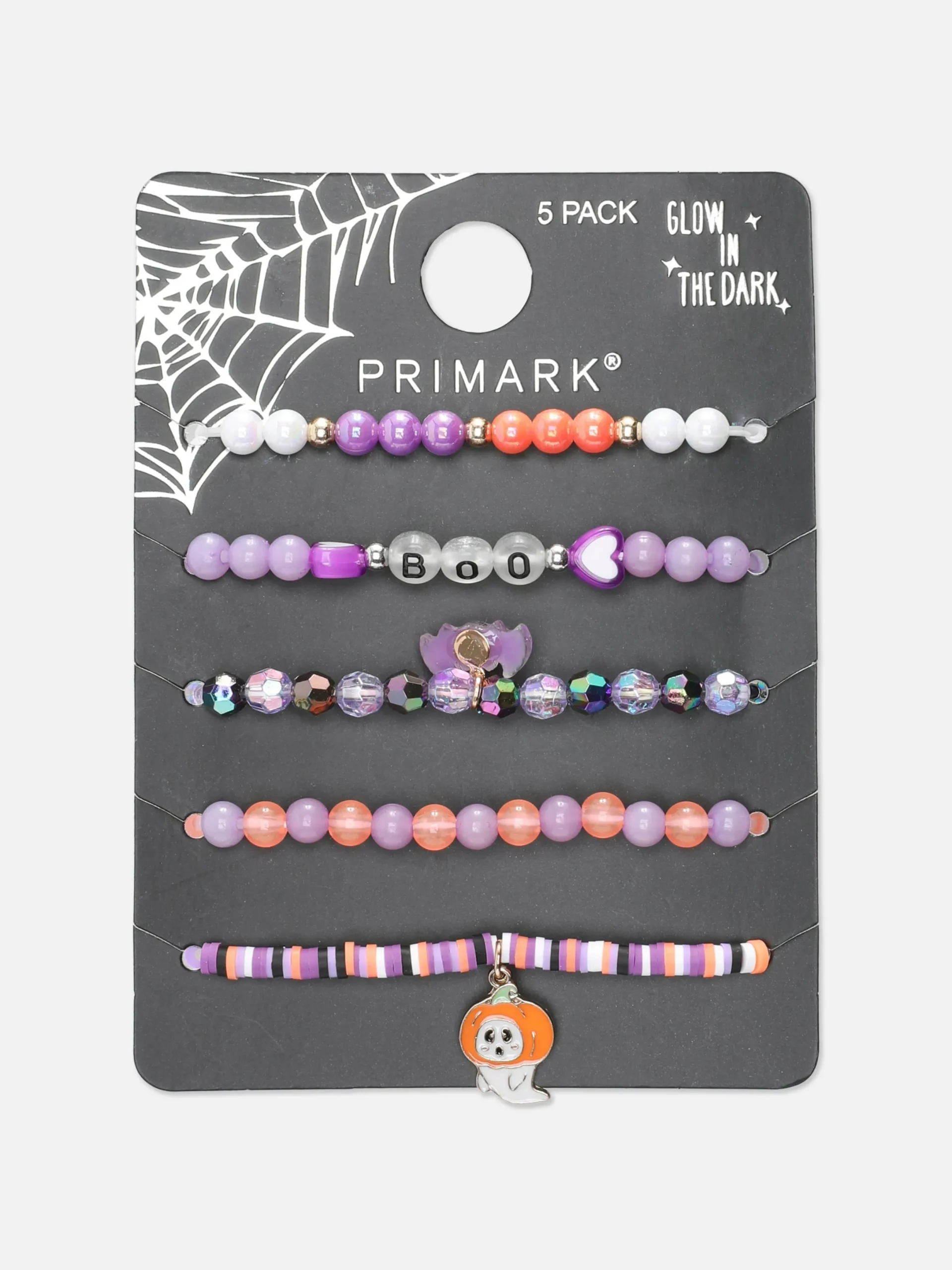 Déguisements Halloween Pour Enfants|Accessoires Halloween|Primark Lot De 5 Bracelets Ornés De Perles Halloween Multicolore