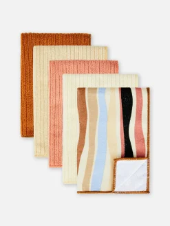 Art De La Table|Primark Lot De 5 Chiffons De Ménage Côtelés Nude