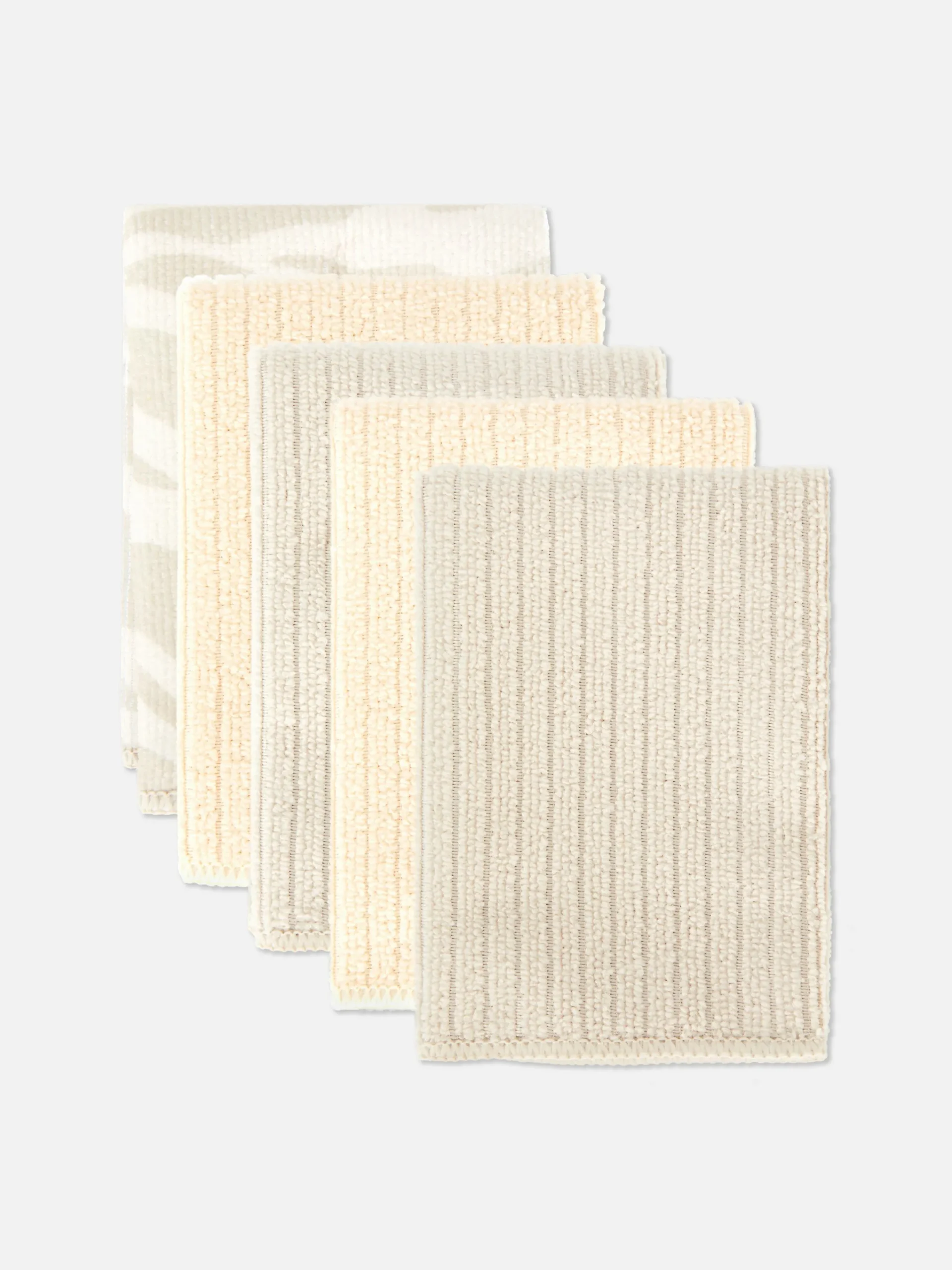Art De La Table|Primark Lot De 5 Chiffons De Ménage Côtelés Beige