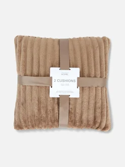 Coussins Et Housses De Coussins|Primark Lot De 2 Coussins Côtelés Confortables Naturel