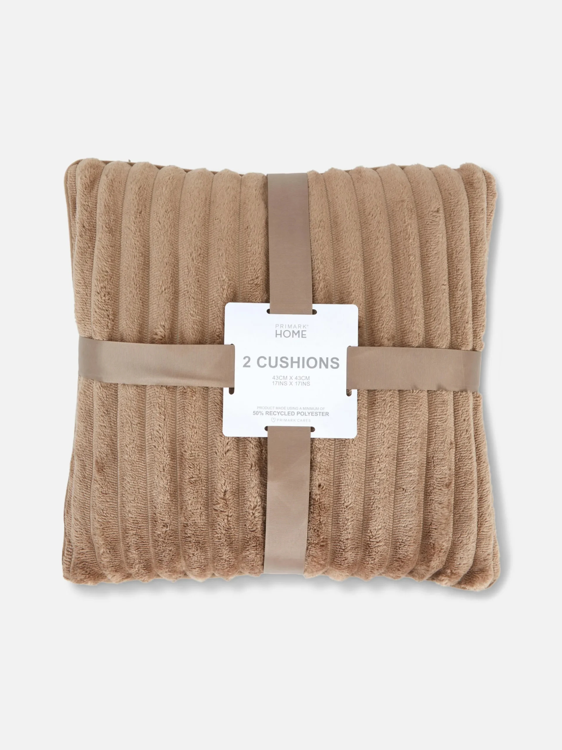 Coussins Et Housses De Coussins|Primark Lot De 2 Coussins Côtelés Confortables Naturel