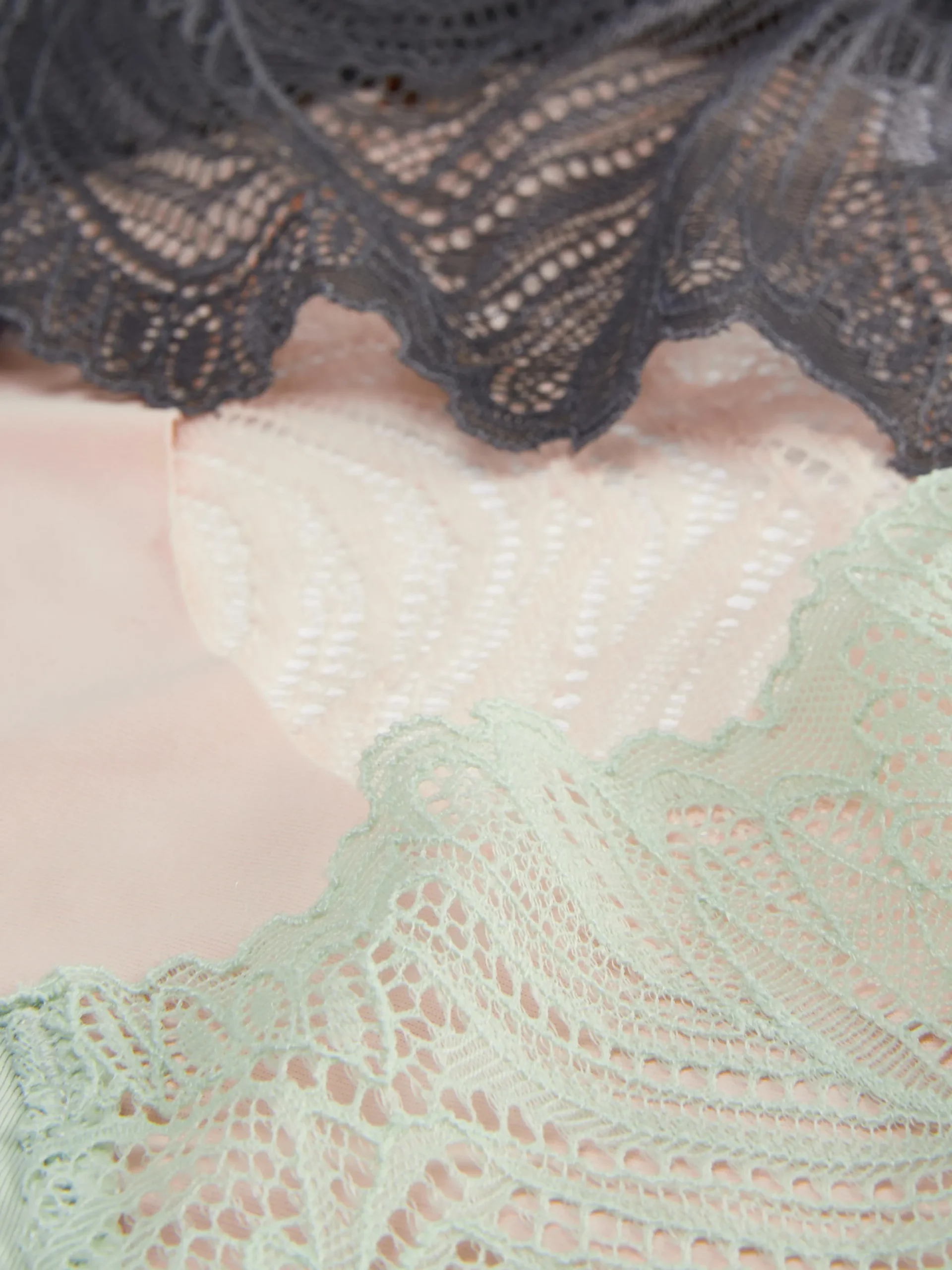Culotte|Primark Lot De 3 Culottes Brésiliennes Invisibles à Dos En Dentelle Vert