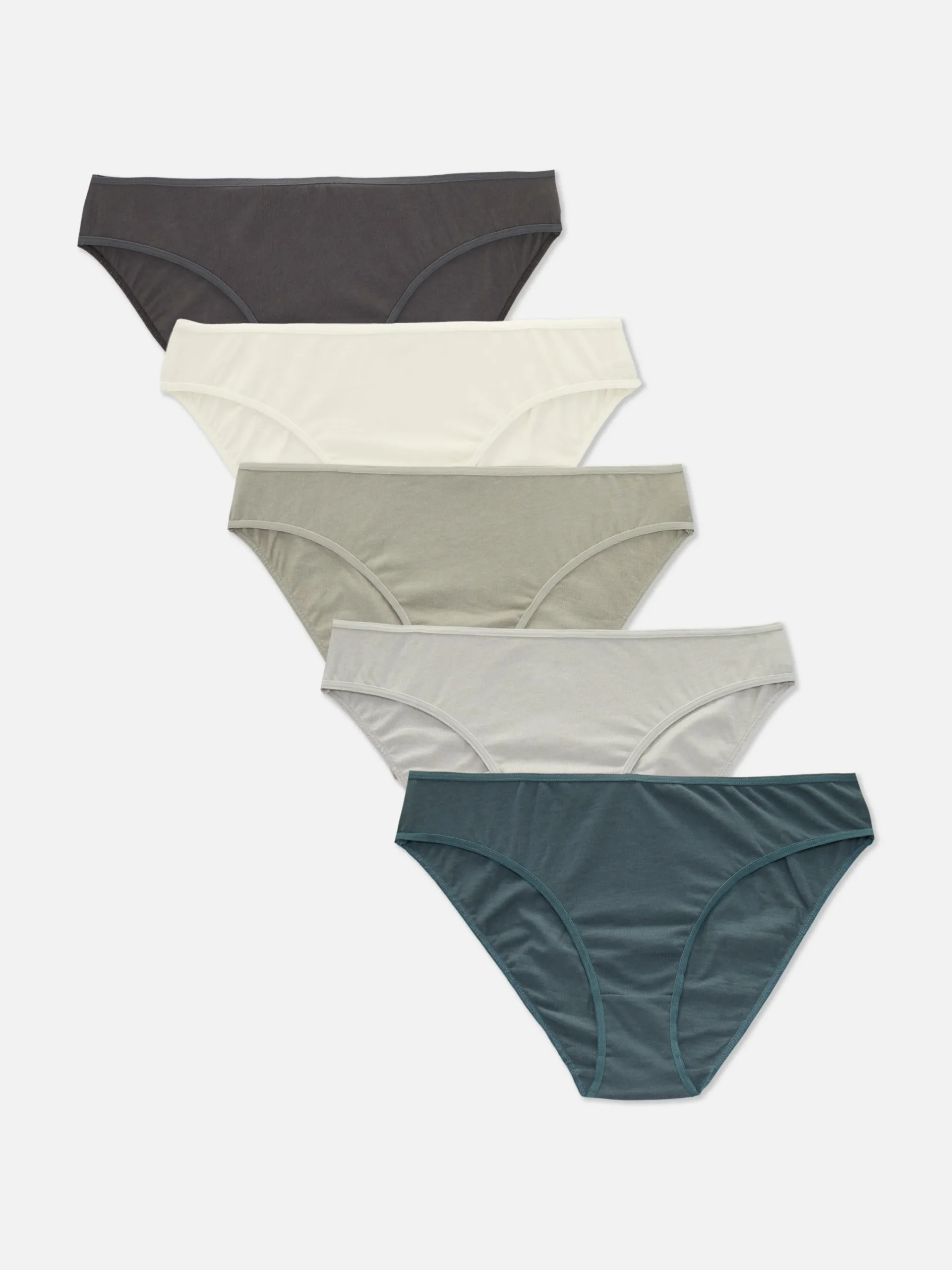 Culotte|Primark Lot De 5 Culottes Classiques Pour Tous Les Jours Gris
