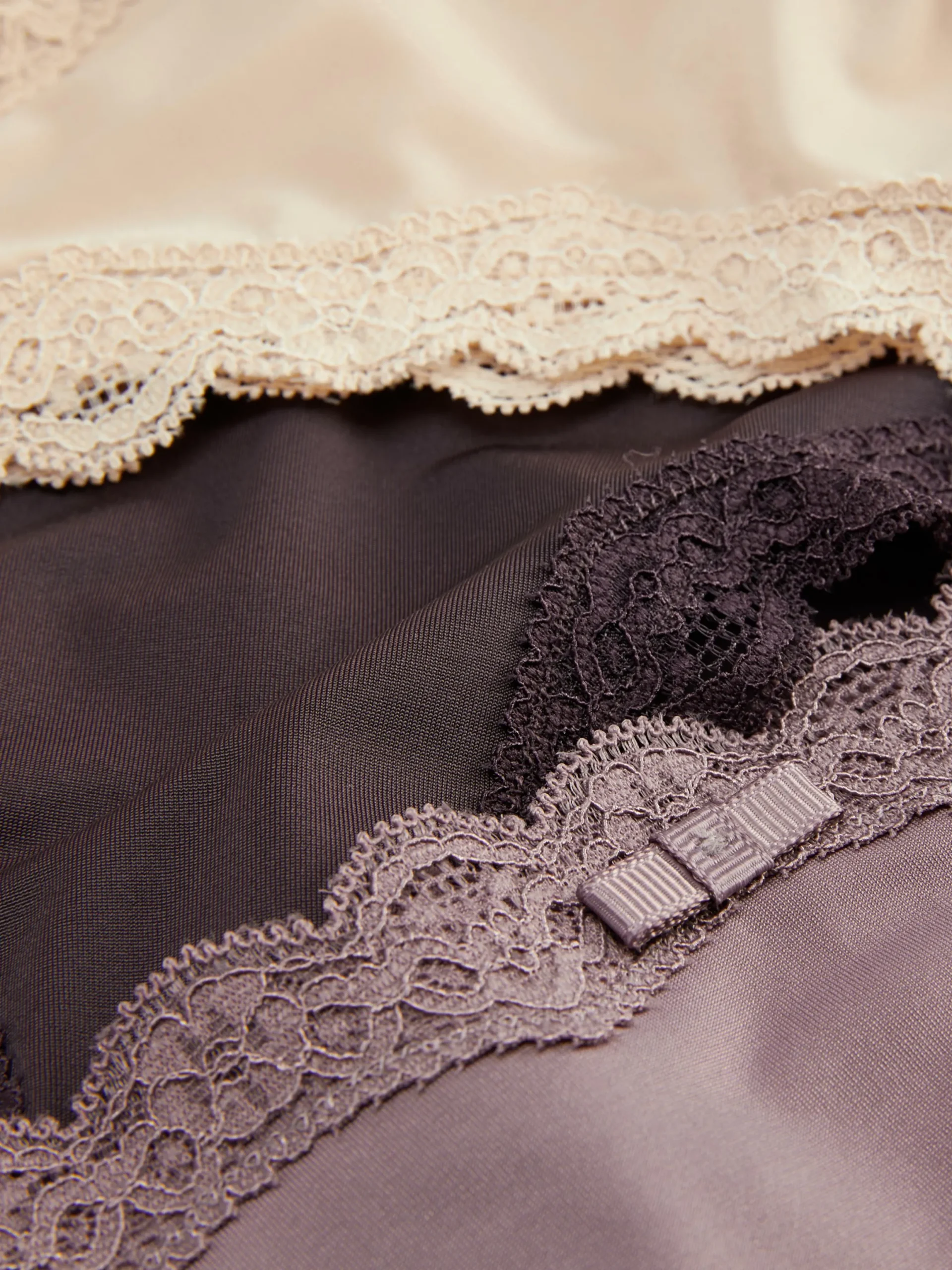 Culotte|Primark Lot De 3 Culottes En Microfibre Et En Dentelle Figue