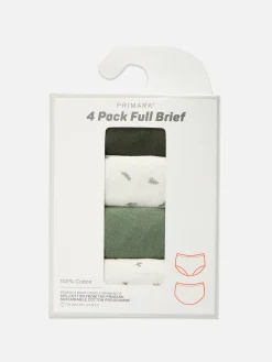 Culotte|Primark Lot De 4 Culottes Hautes Pour Tous Les Jours Vert
