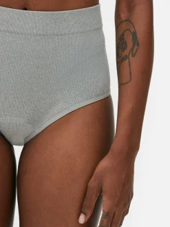 Culotte|Primark Lot De 3 Culottes Menstruelles Côtelées Taille Haute Noir