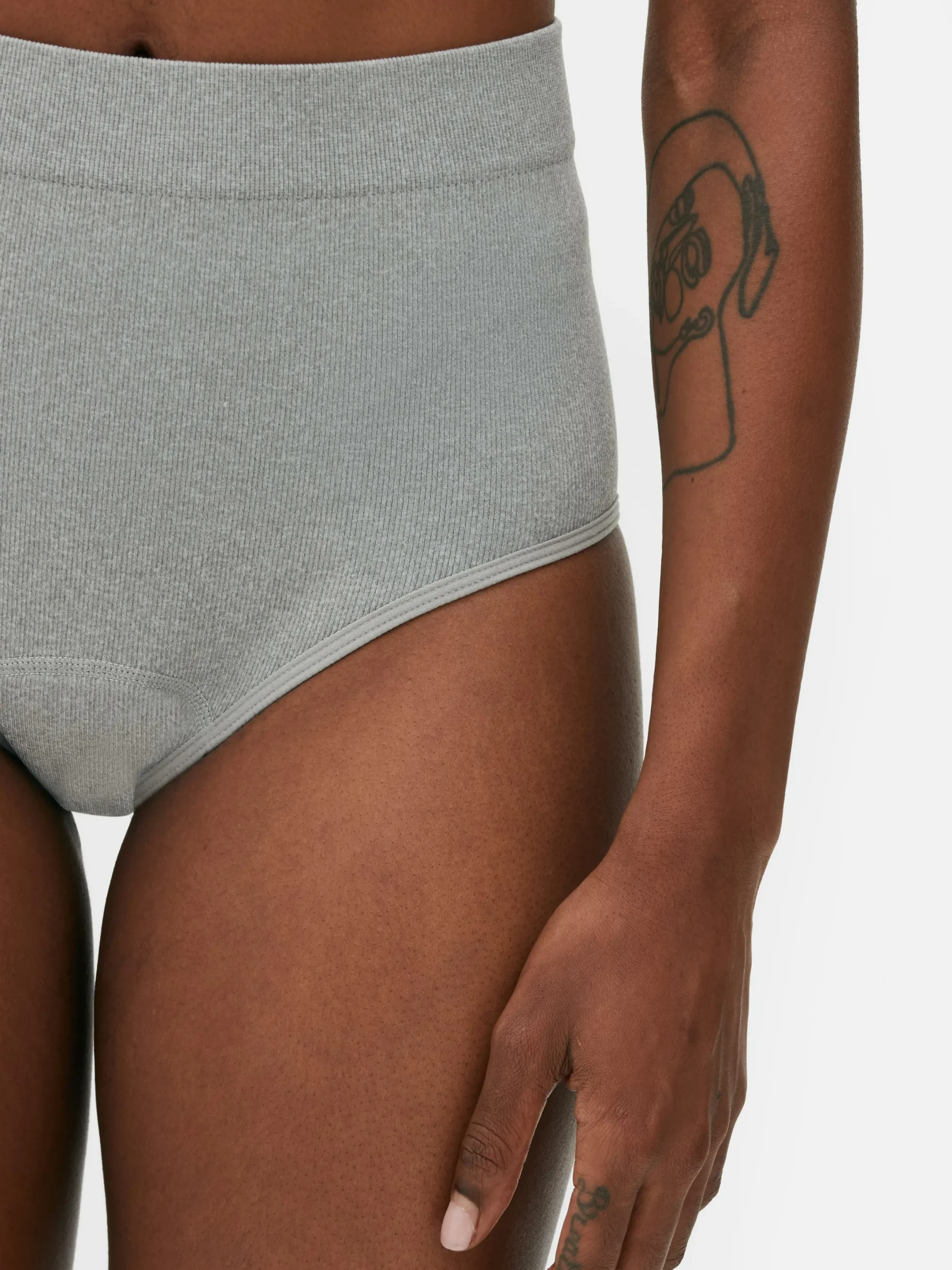 Culotte|Primark Lot De 3 Culottes Menstruelles Côtelées Taille Haute Noir