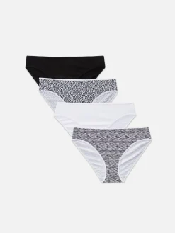 Culotte|Primark Lot De 4 Culottes Pour Tous Les Jours Noir/Blanc