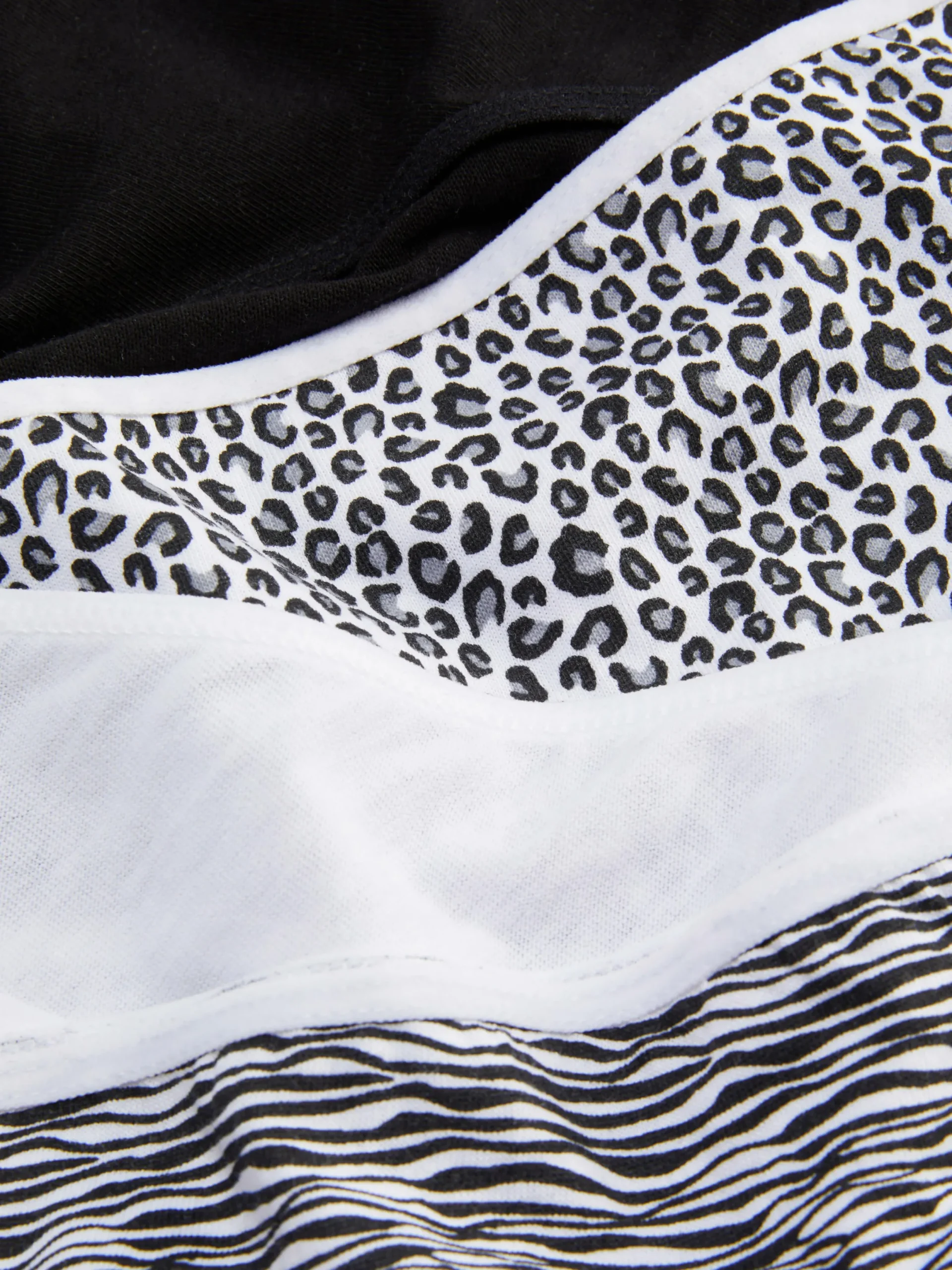 Culotte|Primark Lot De 4 Culottes Pour Tous Les Jours Noir/Blanc