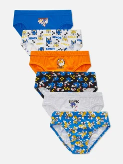 Sous-Vêtement|Primark Lot De 6 Culottes Sonic Le Hérisson Multicolore