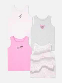 Sous-Vêtement|Primark Lot De 4 Débardeurs Graphiques Multicolore