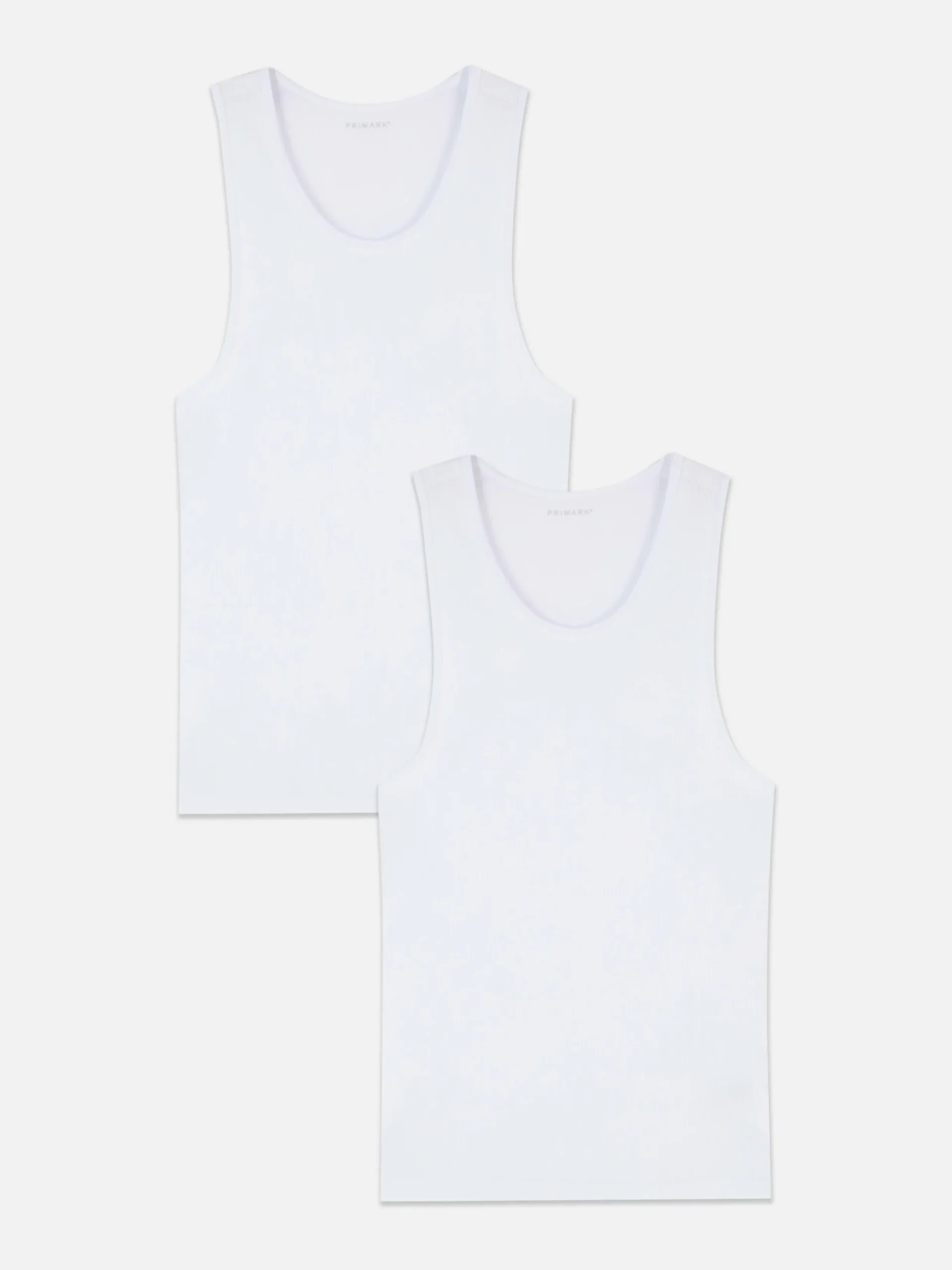 Sous-Vêtements|Hauts Et T-Shirts|Primark Lot De 2 Débardeurs Sans Manches Ni Couture Blanc