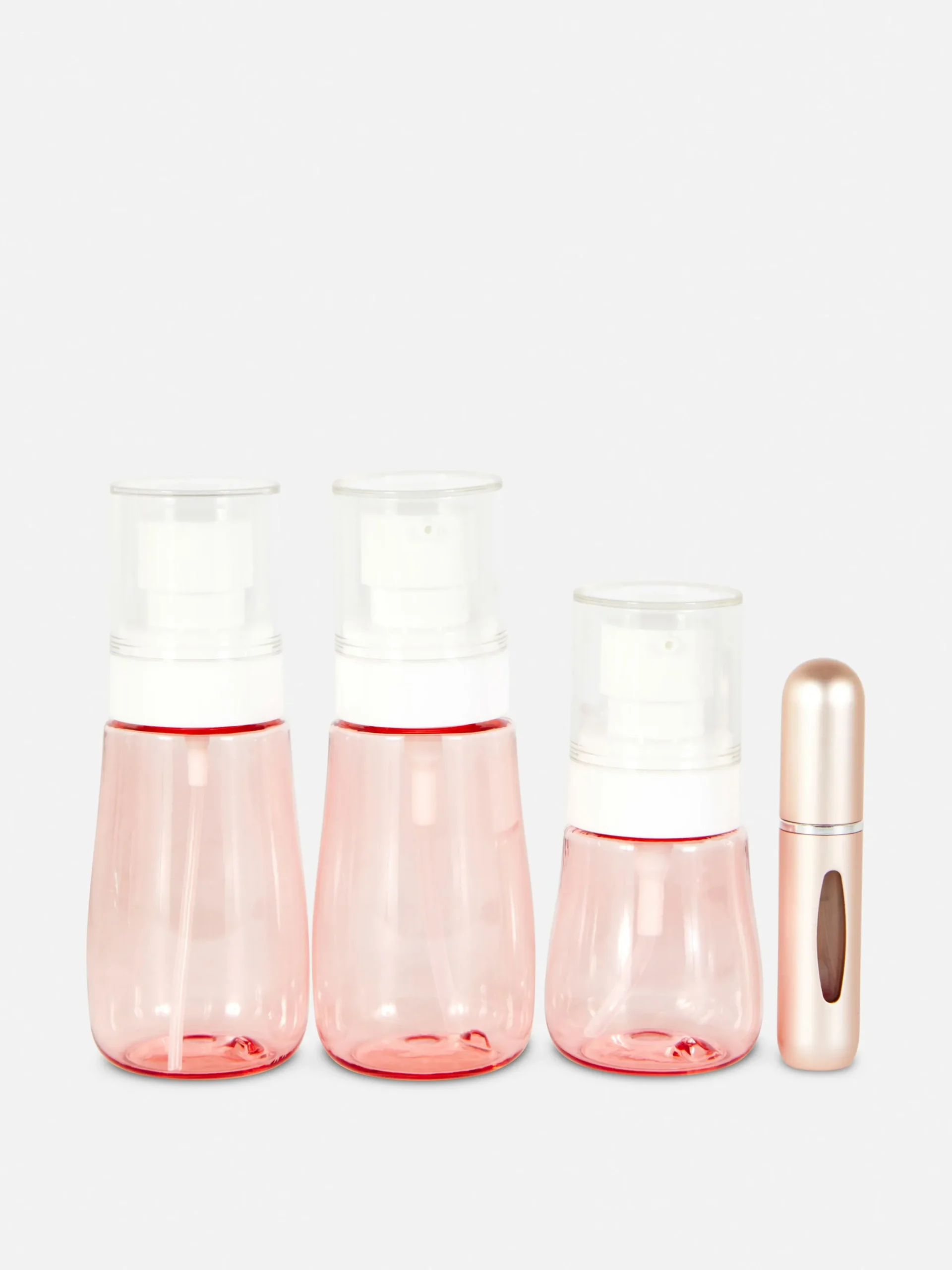 Accessoires De Soins|Accessoires Voyages|Primark Lot De 4 Flacons De Voyage Rose