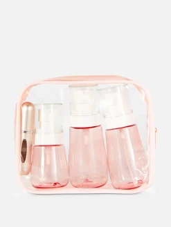 Accessoires De Soins|Accessoires Voyages|Primark Lot De 4 Flacons De Voyage Rose