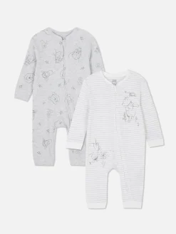 Grenouillères Et Gigoteuses|Primark Lot De 2 Grenouillères Disney Winnie L'ourson Blanc