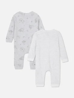 Grenouillères Et Gigoteuses|Primark Lot De 2 Grenouillères Disney Winnie L'ourson Blanc