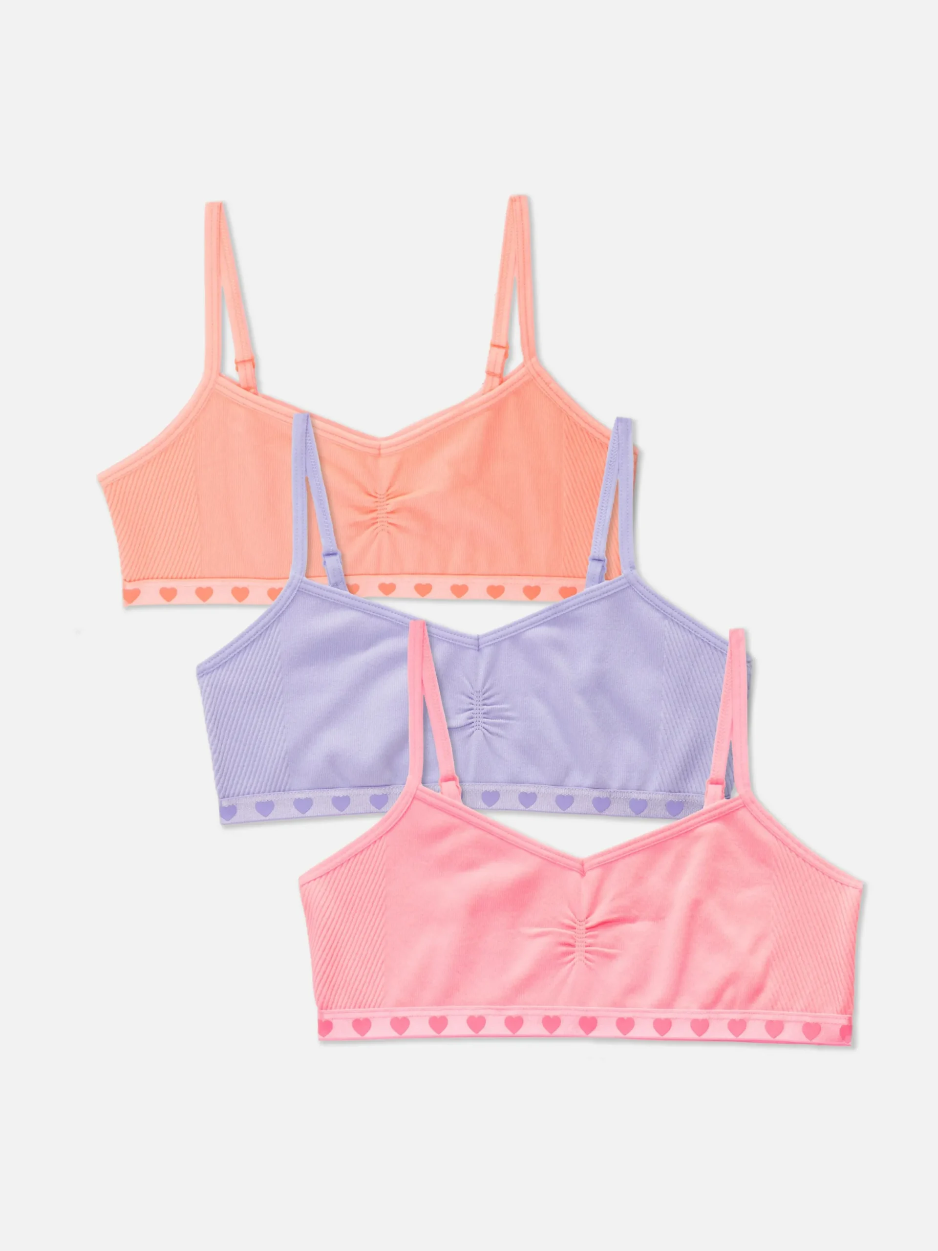 Sous-Vêtement|Primark Lot De 3 Hauts Courts Sans Coutures à Cœurs Multicolore