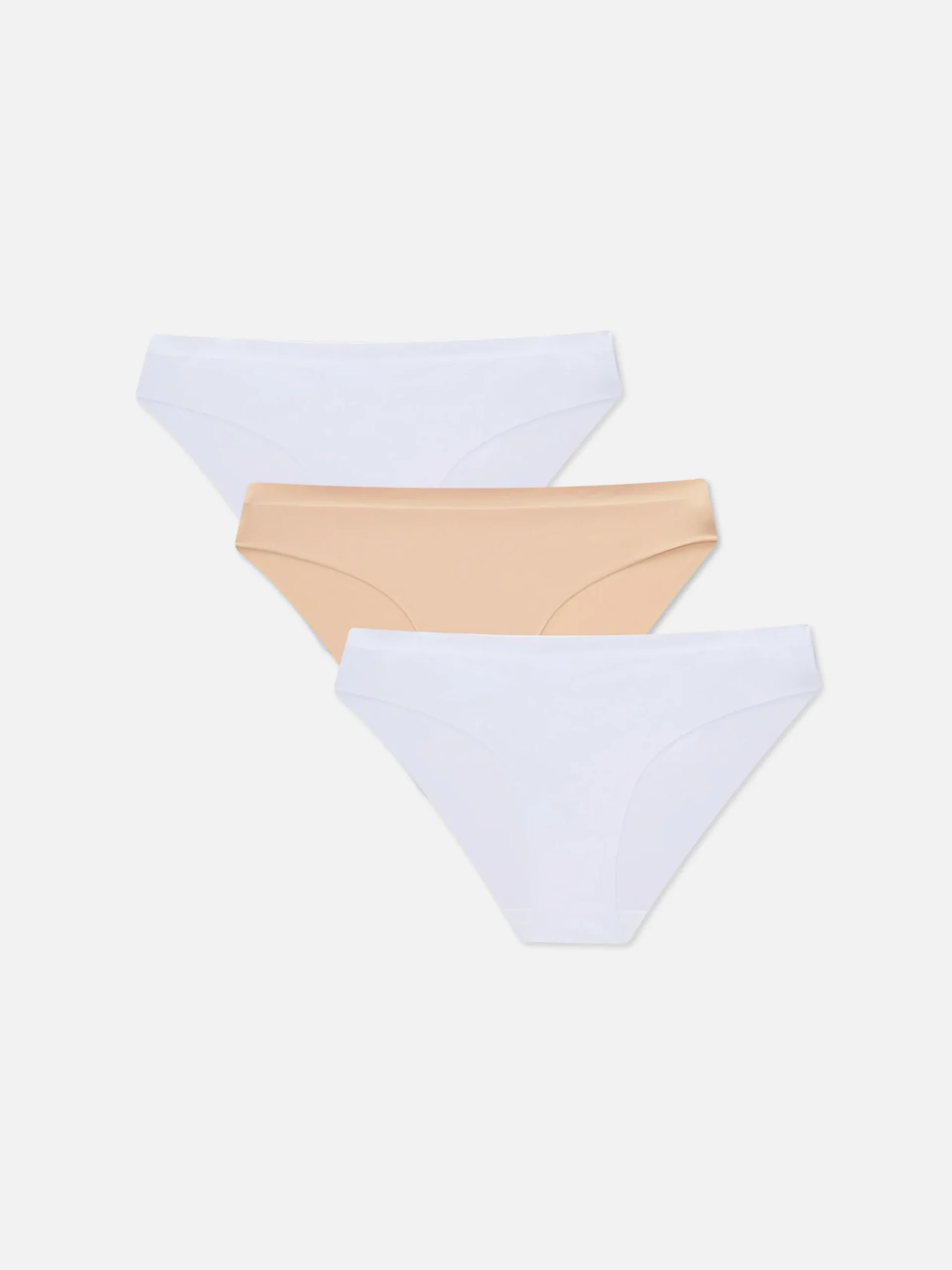 Culotte|Primark Lot De 3 Mini Culottes Invisibles Blanc/Taupe