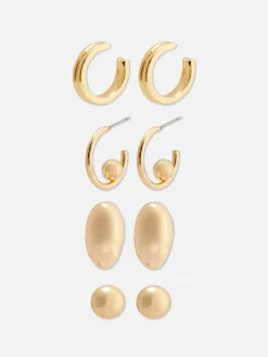 Bijoux|Primark Lot De 4 Paires De Boucles D'oreilles Assorties Jaune