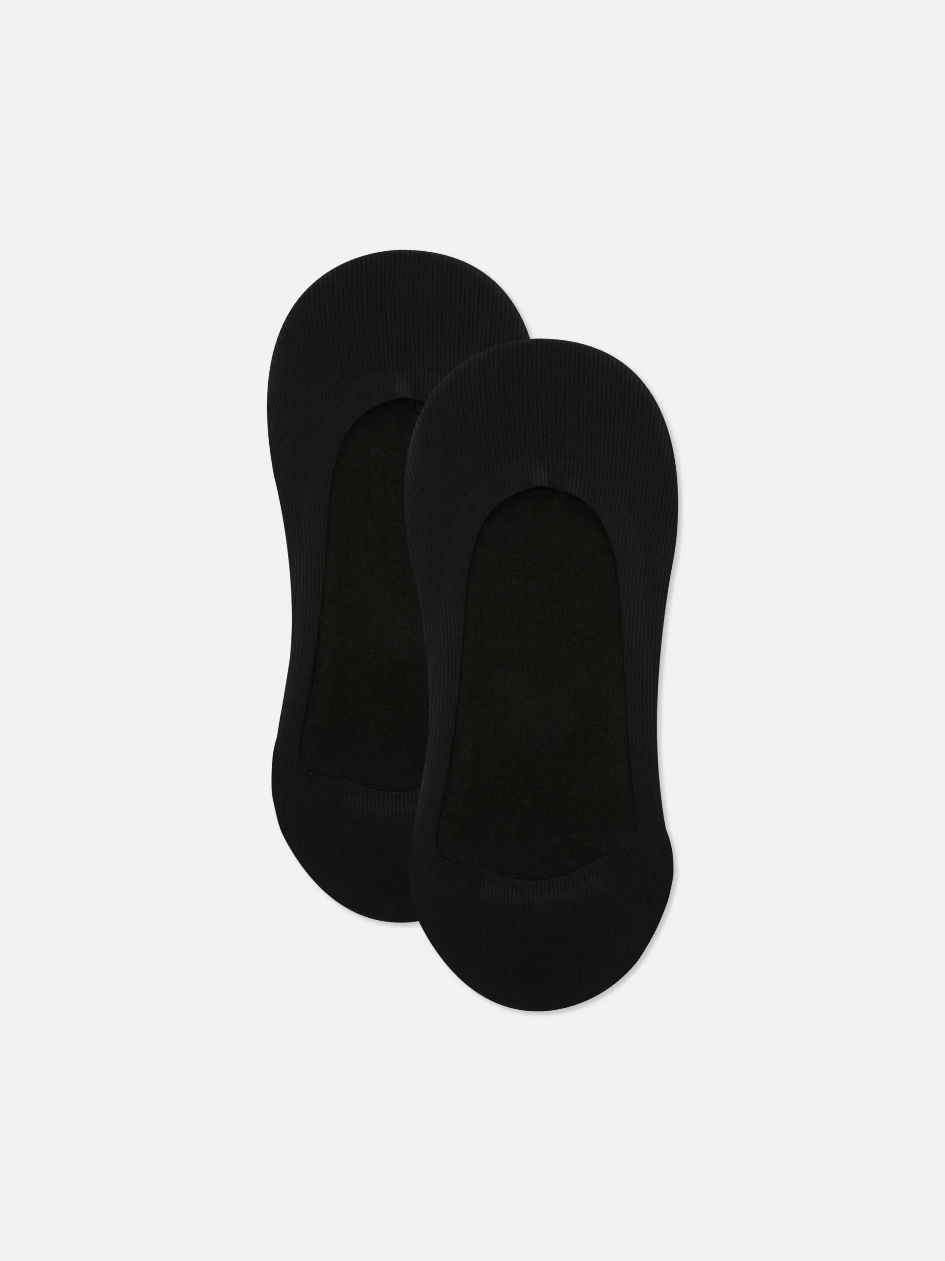 Chaussettes|Primark Lot De 2 Paires De Chaussettes Invisibles Côtelées En Microfibre Noir