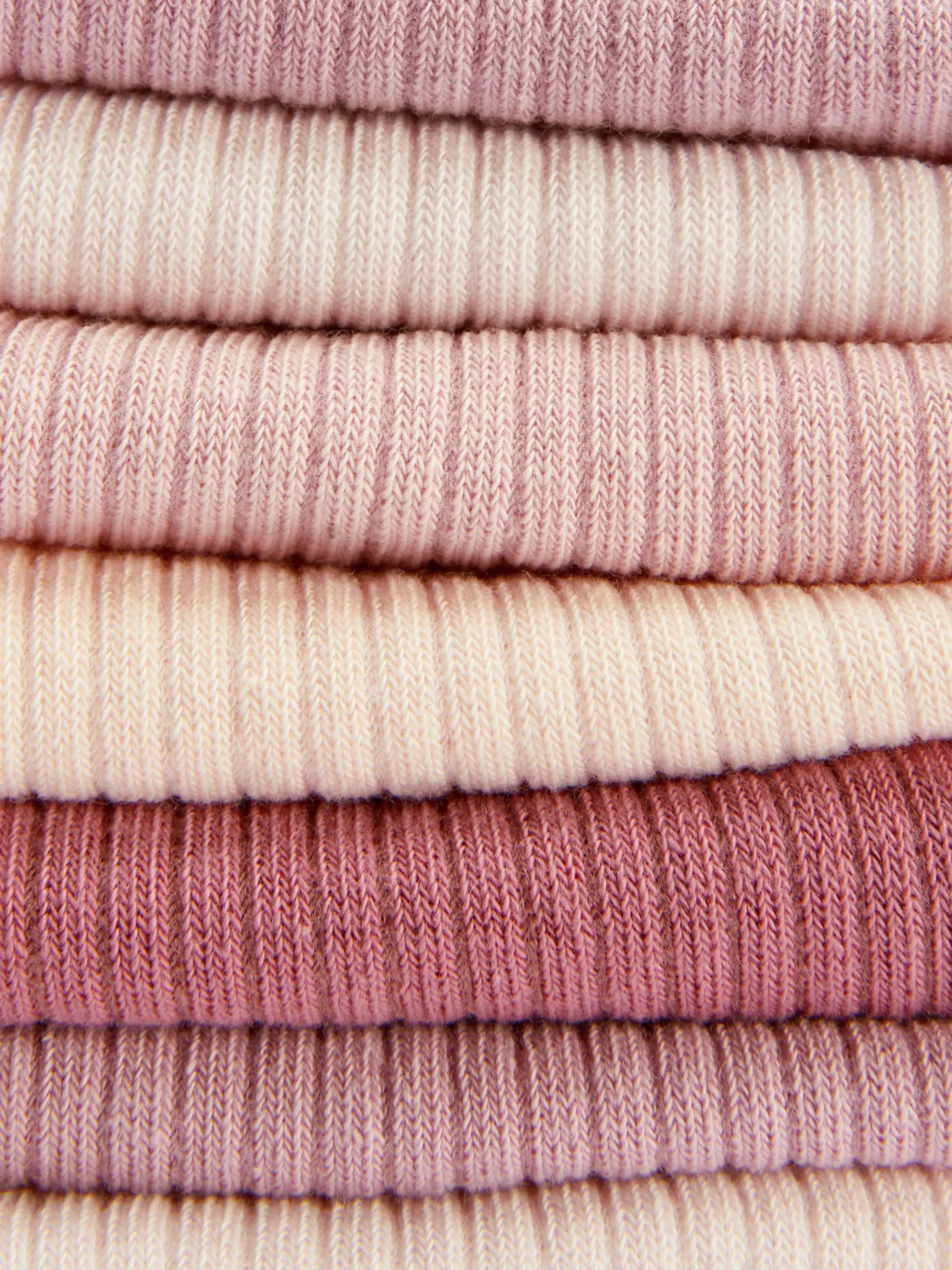 Chaussettes|Primark Lot De 7 Paires De Chaussettes Côtelées Pour Baskets Rose poudré