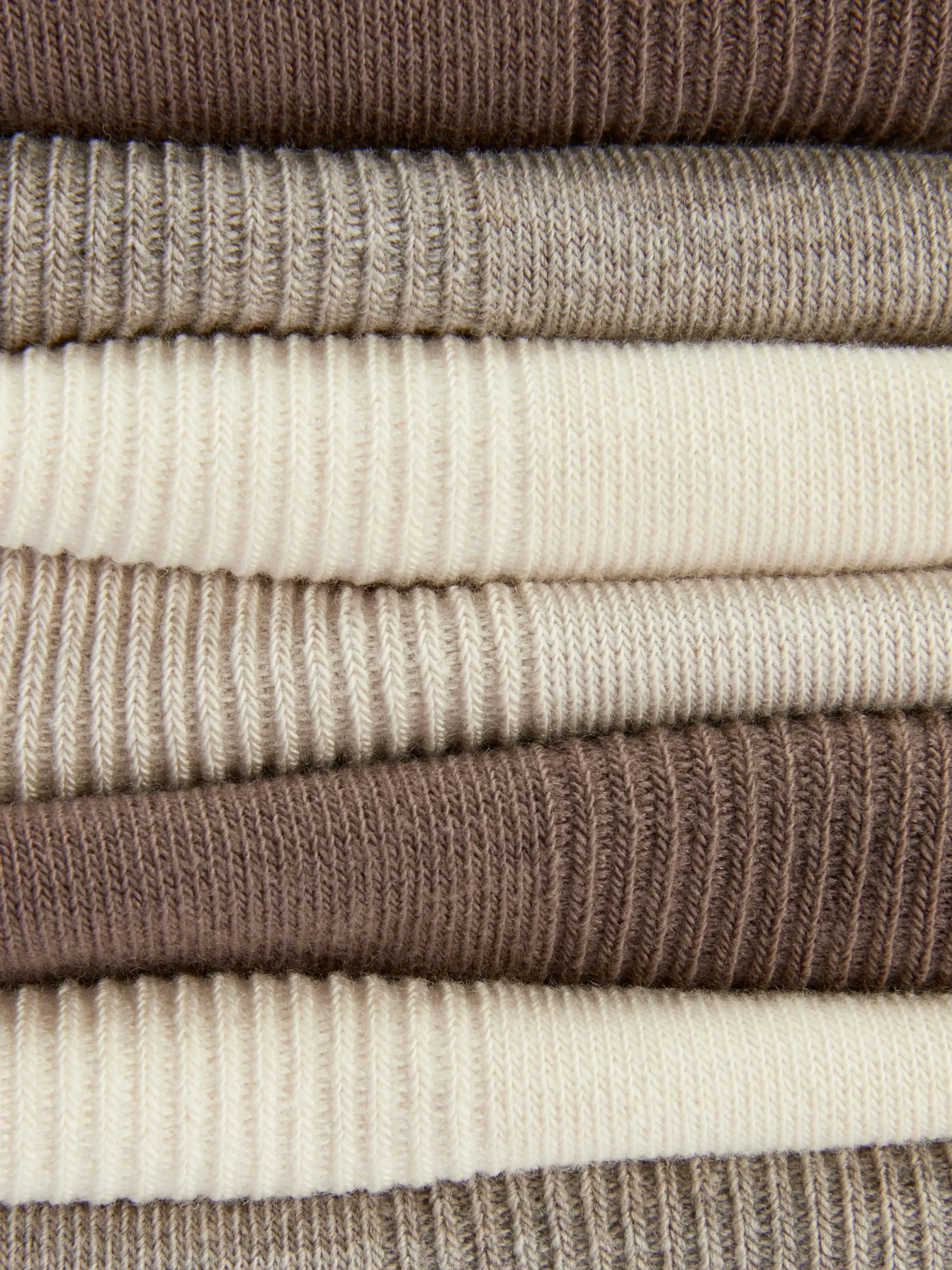 Chaussettes|Primark Lot De 7 Paires De Chaussettes Côtelées Écru