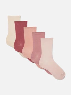 Chaussettes|Primark Lot De 5 Paires De Chaussettes Ton Sur Ton Rose poudré